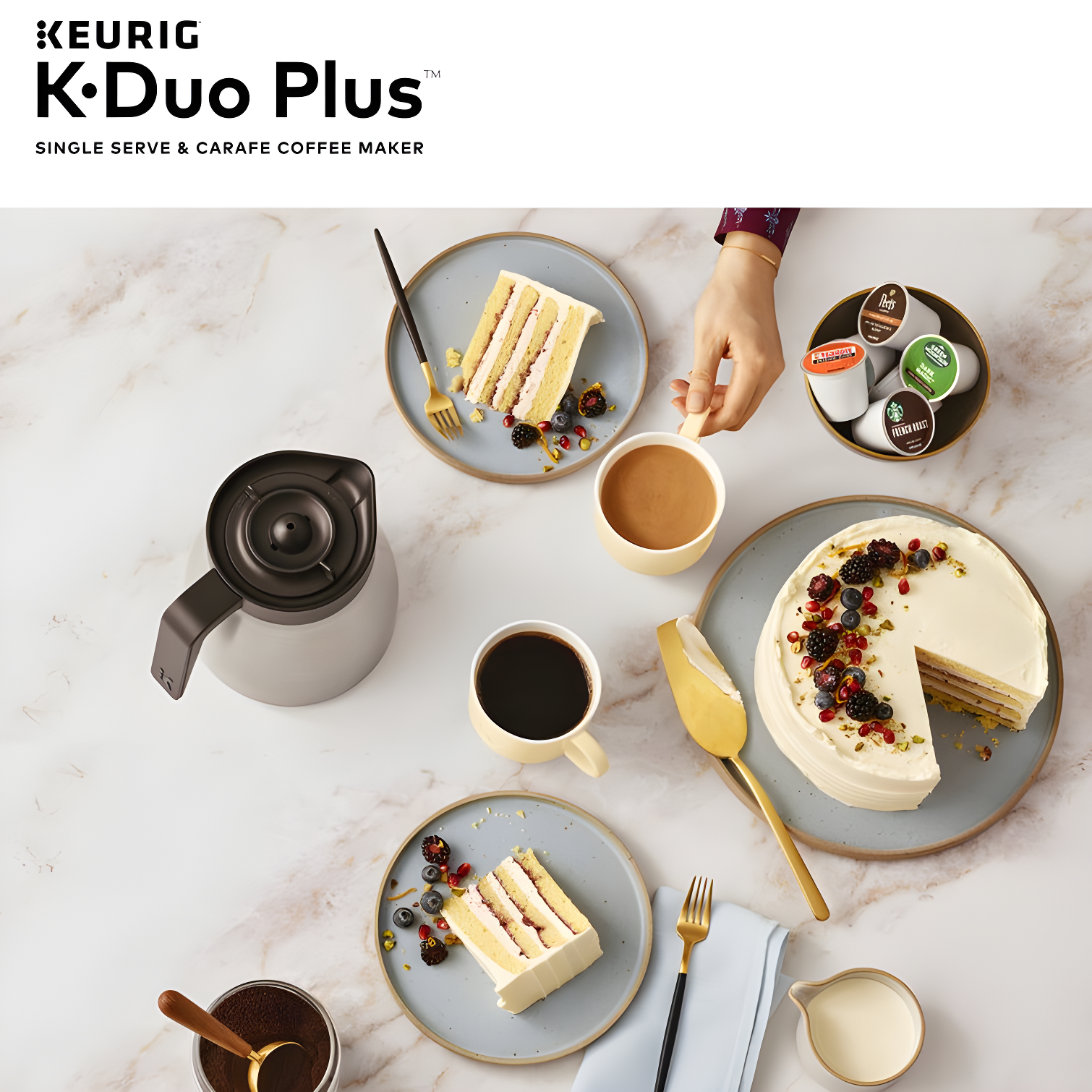 Keurig K-Duo Plus Coffee Maker, with Single-Serve K-Cup Pod, and 12 Cup Carafe Brewer
