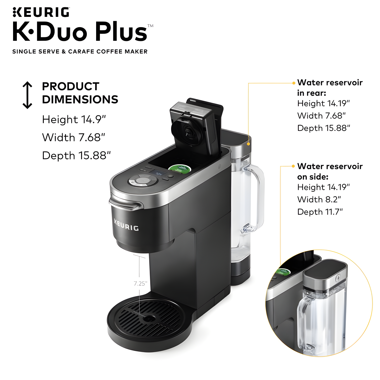 Keurig K-Duo Plus Coffee Maker, with Single-Serve K-Cup Pod, and 12 Cup Carafe Brewer