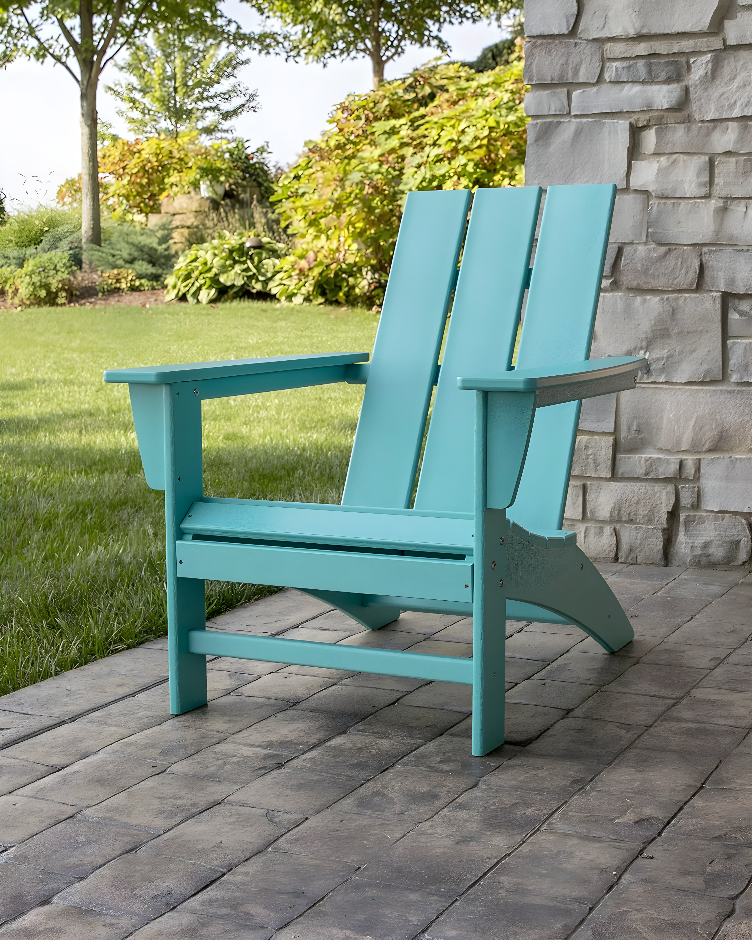 Modern Adirondack High-Density Polyethylene (HDPE) Outdoor Adirondack Chair