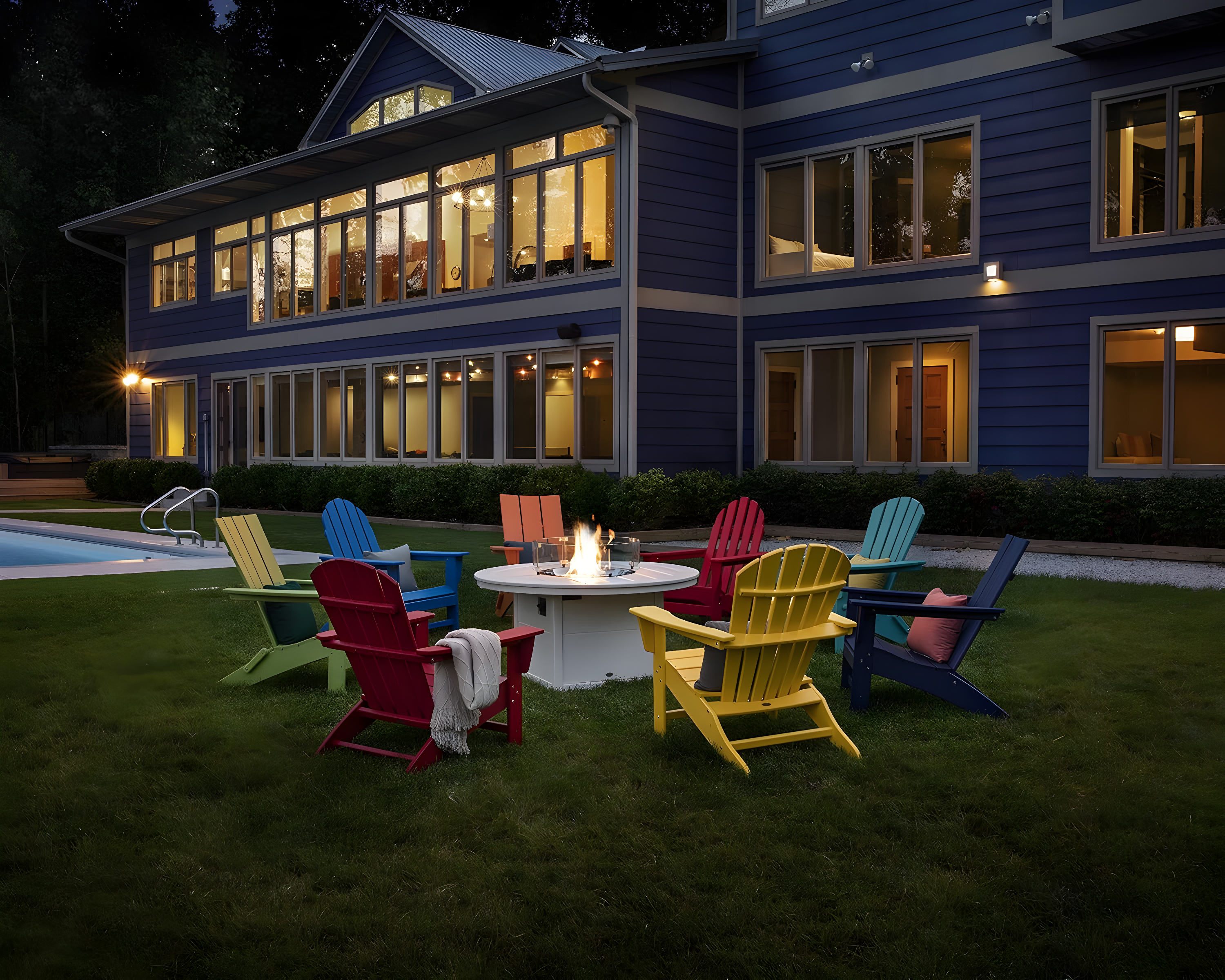 Modern Adirondack High-Density Polyethylene (HDPE) Outdoor Adirondack Chair