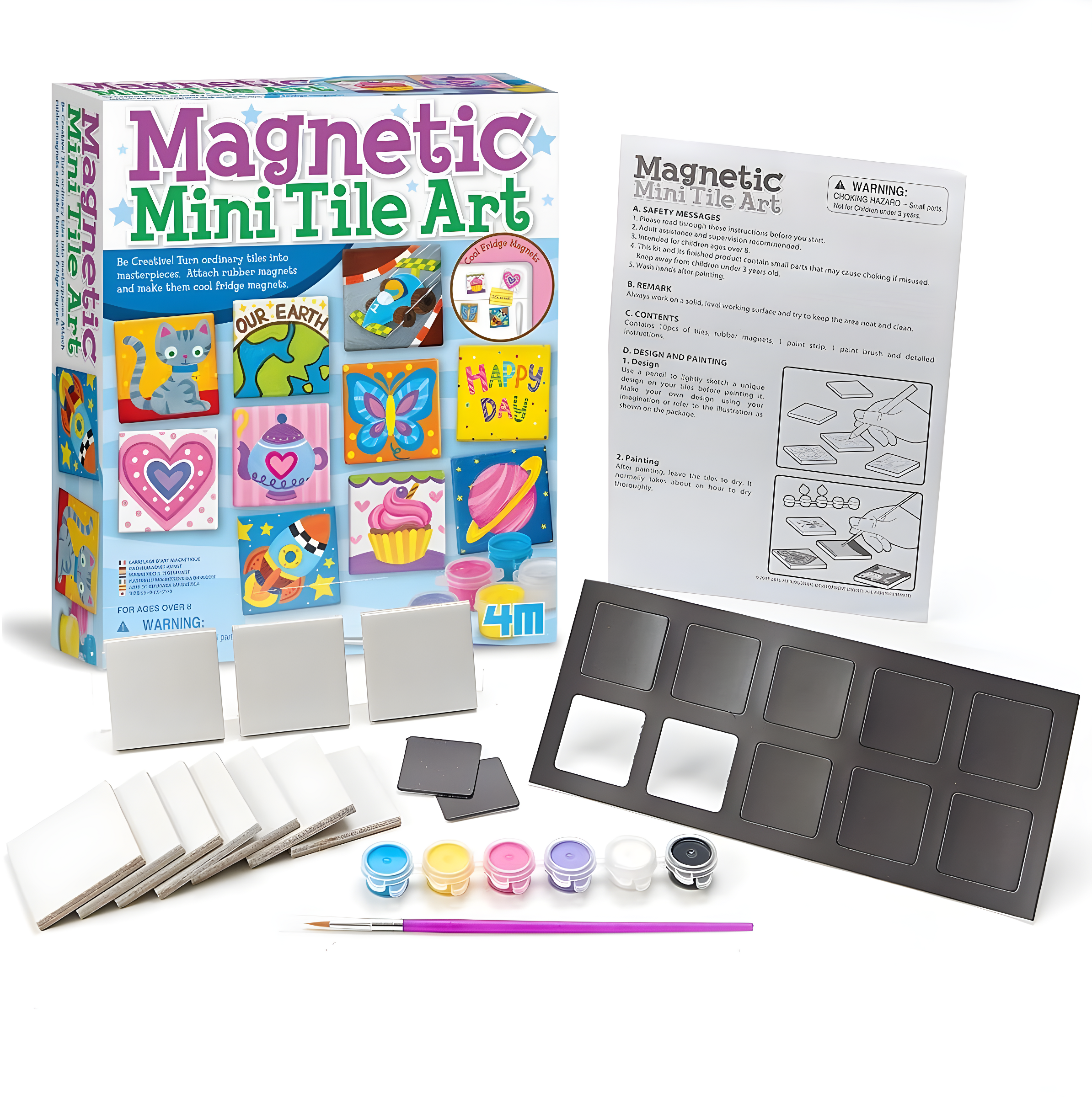 4M Magnetic Tile Art & Craft Kit (27 Pieces)