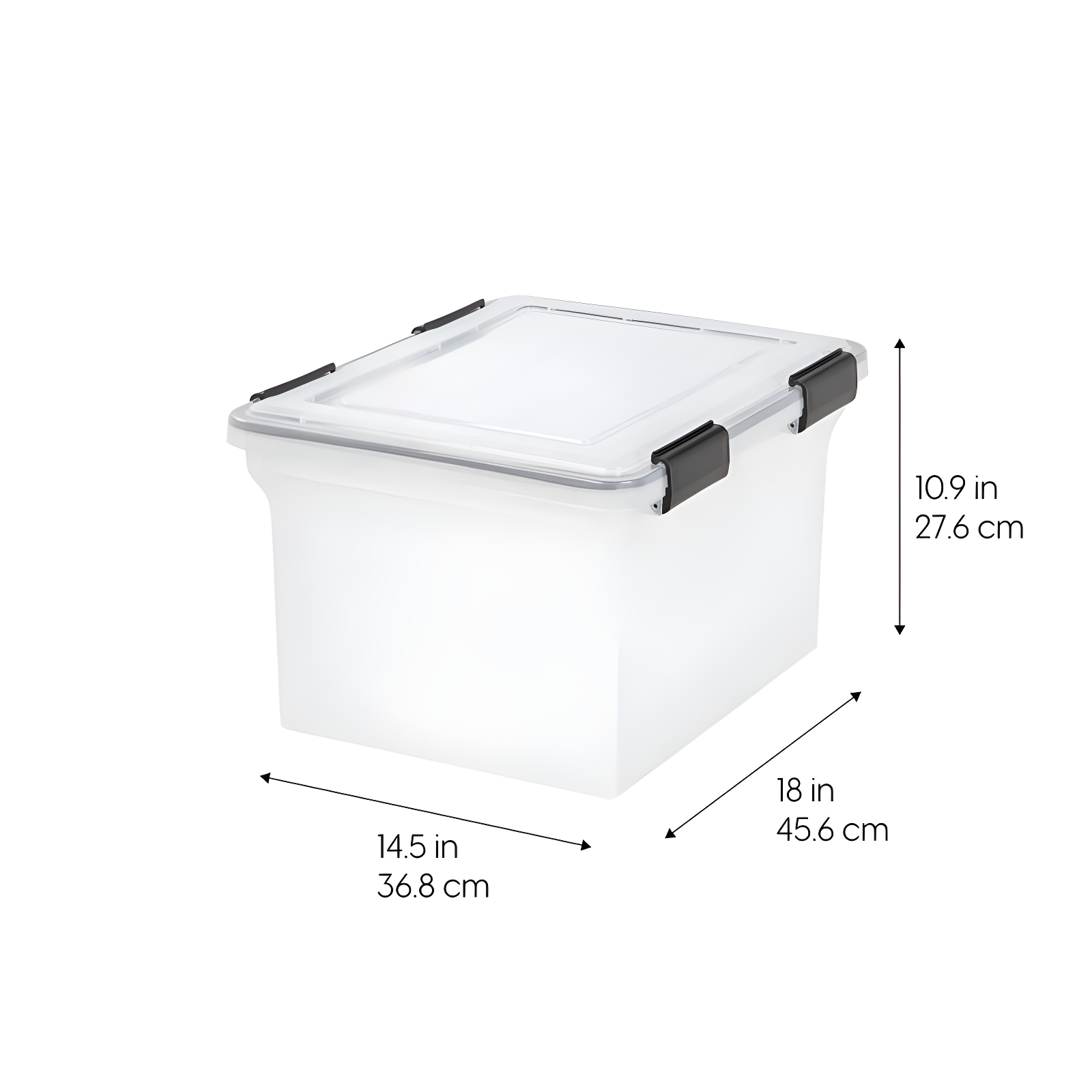 IRIS USA WeatherPro File Organizer Plastic File Box for Letter/Legal File, Clear, 32 Qt. 1Pack