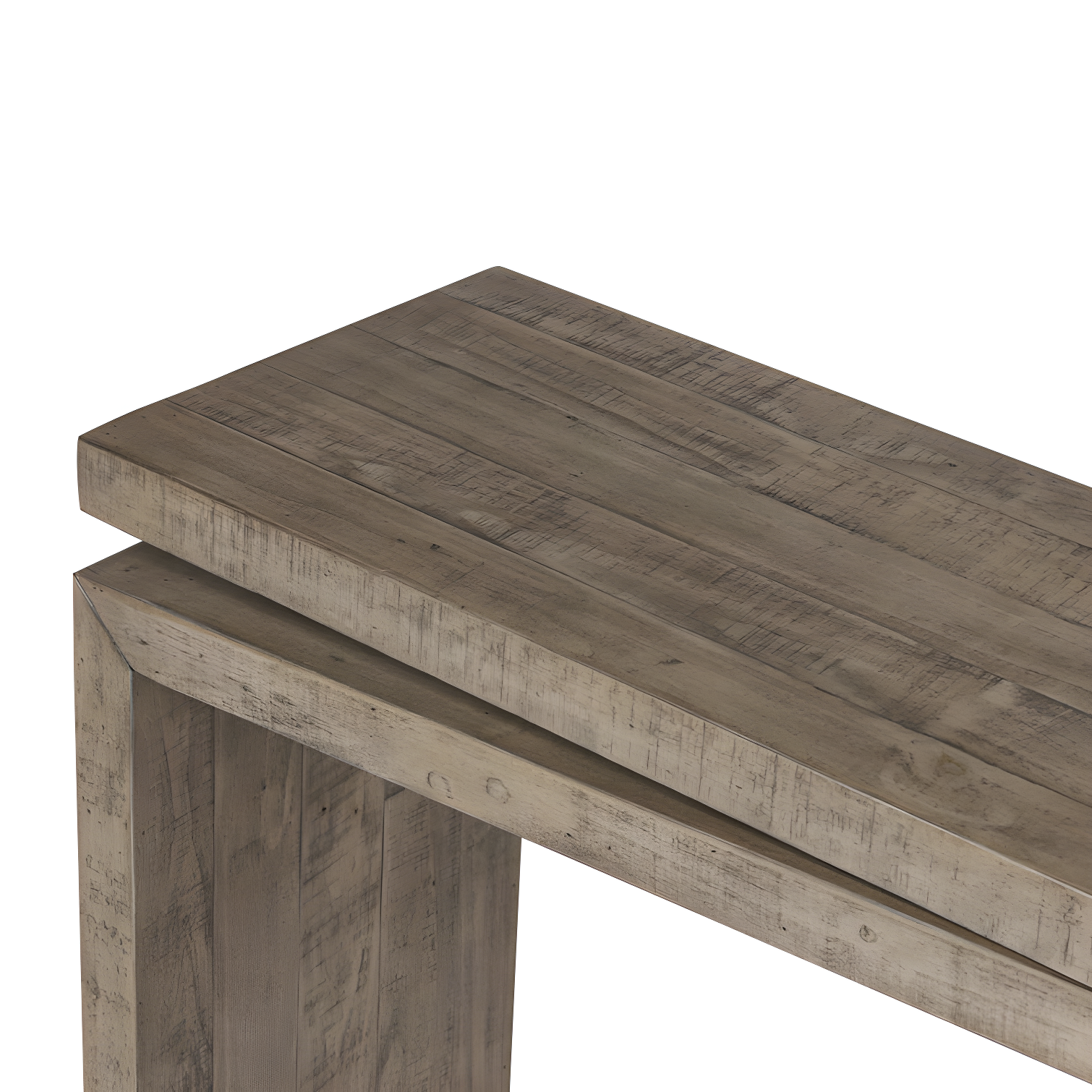 Weathered Wheat Solid Wood Rectangular Console Table