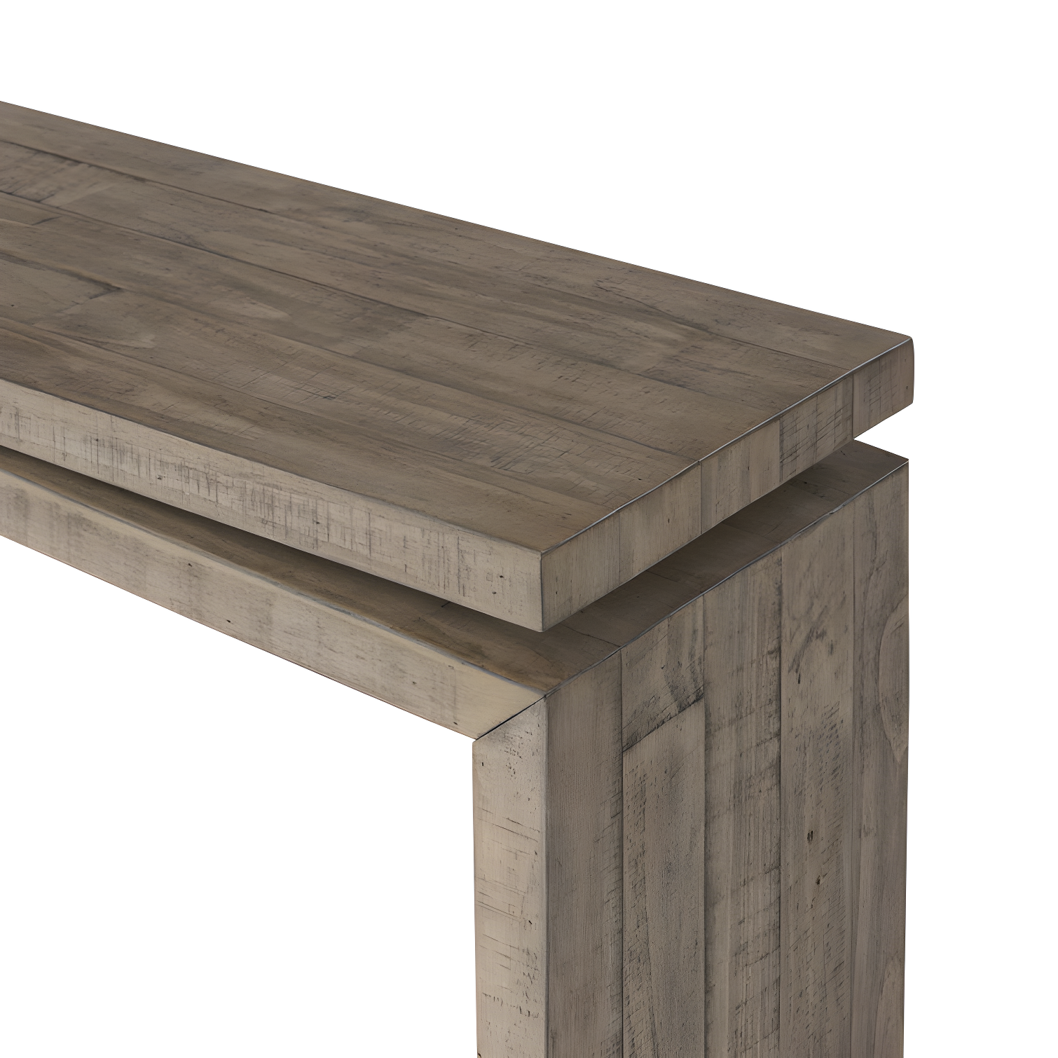 Weathered Wheat Solid Wood Rectangular Console Table