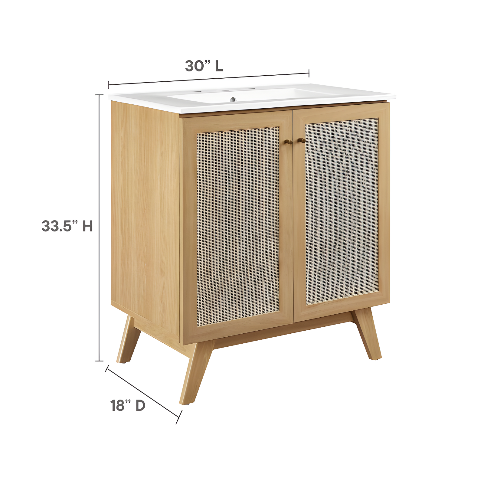 Modway Modway Soma 30'' Free Standing Single Bathroom Vanity with Manufactured Wood Top