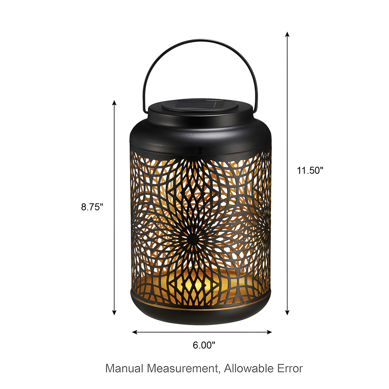 Winston Porter 8.75"H Metal Cutout Solar Powered Outdoor Hanging Lantern