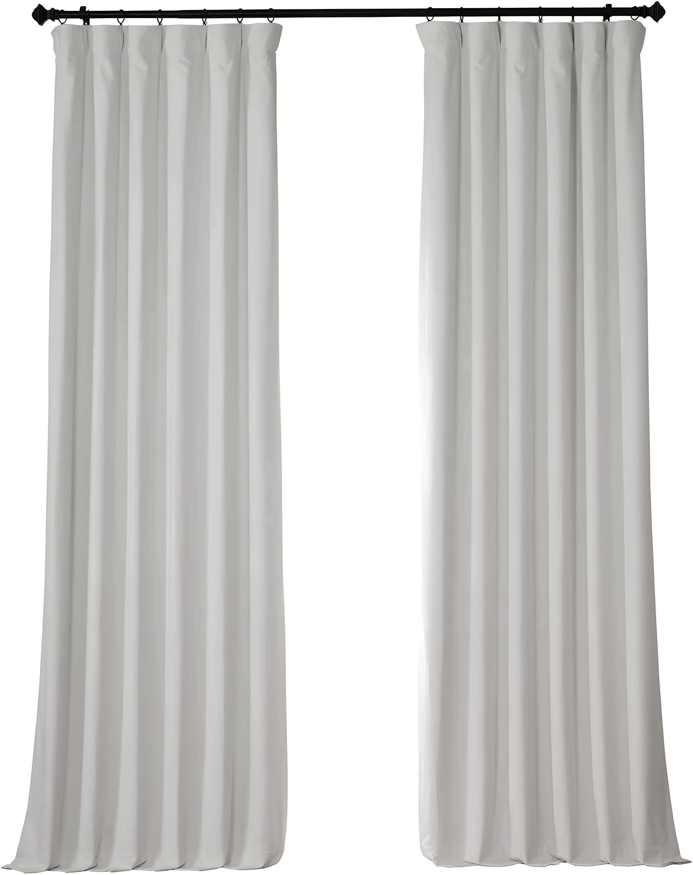 Half Price Drapes Signature Misty White Plush Velvet Hotel Blackout Curtains (1 Panel), 50W X 108L