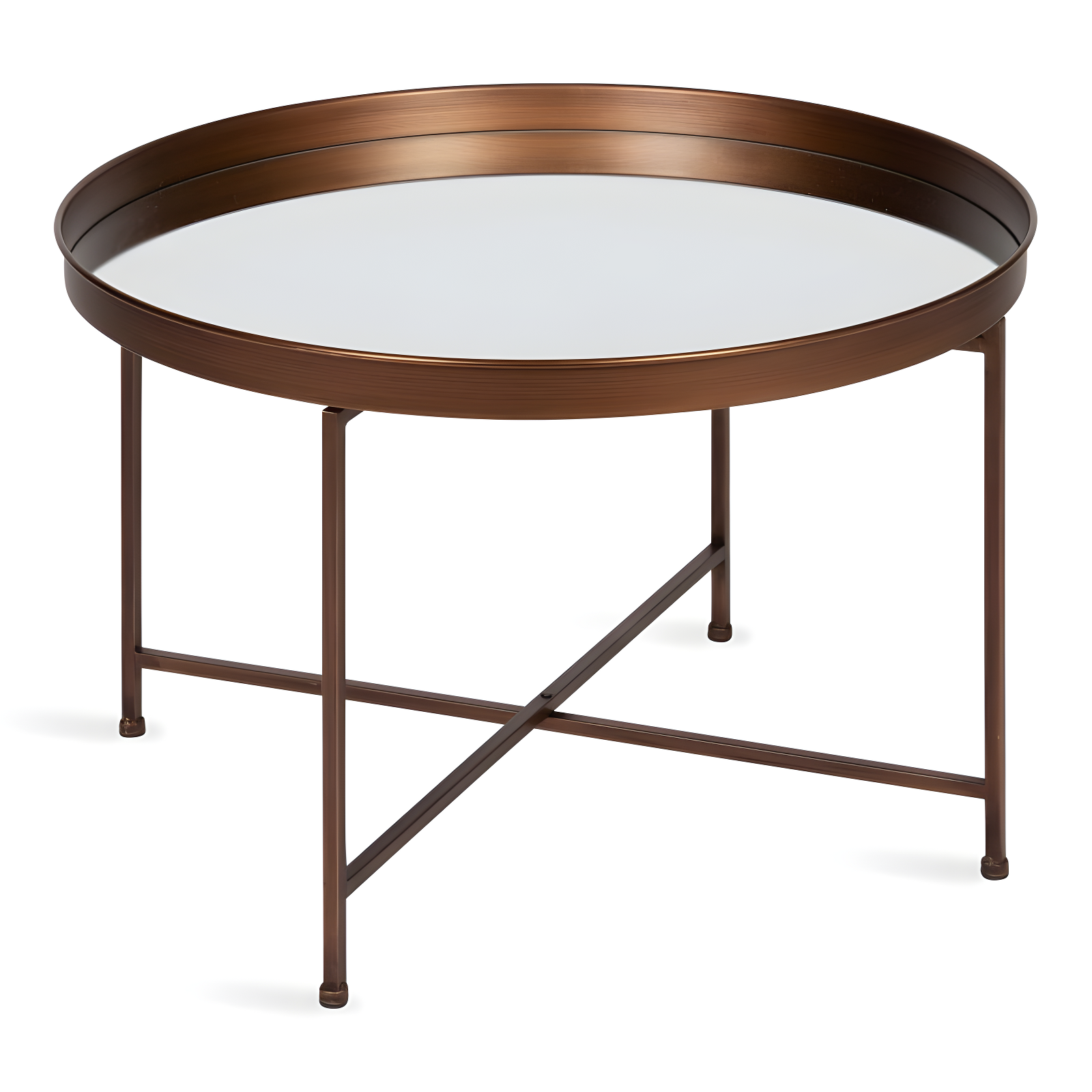 Kate and Laurel Celia Round Metal Coffee Table, 28.25x28.25x19, Bronze