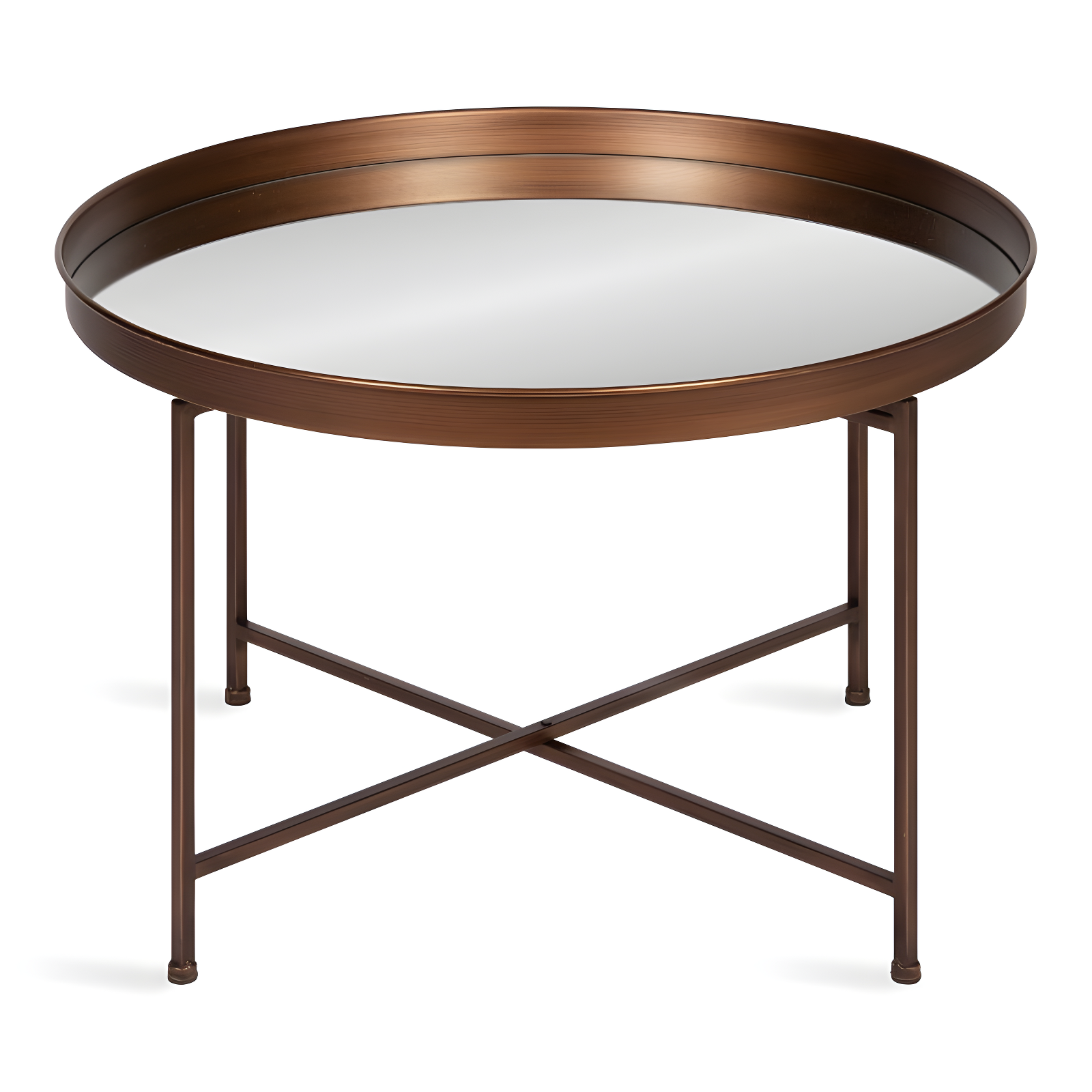 Kate and Laurel Celia Round Metal Coffee Table, 28.25x28.25x19, Bronze
