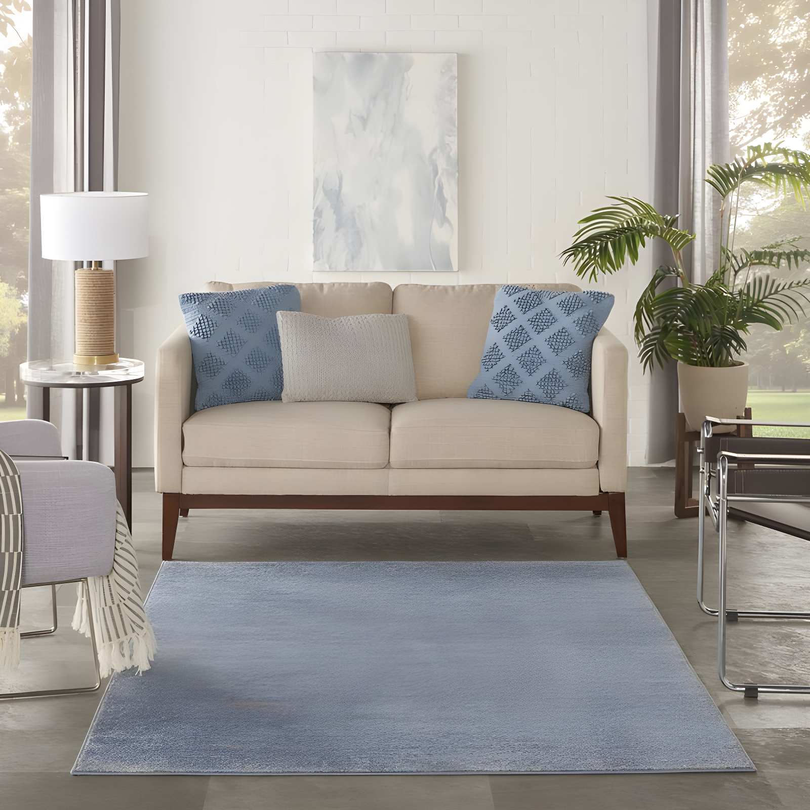 Nourison Nourison Essentials NRE01 Indoor/outdoor Area Rug - Blue/Grey 4' x 6'
