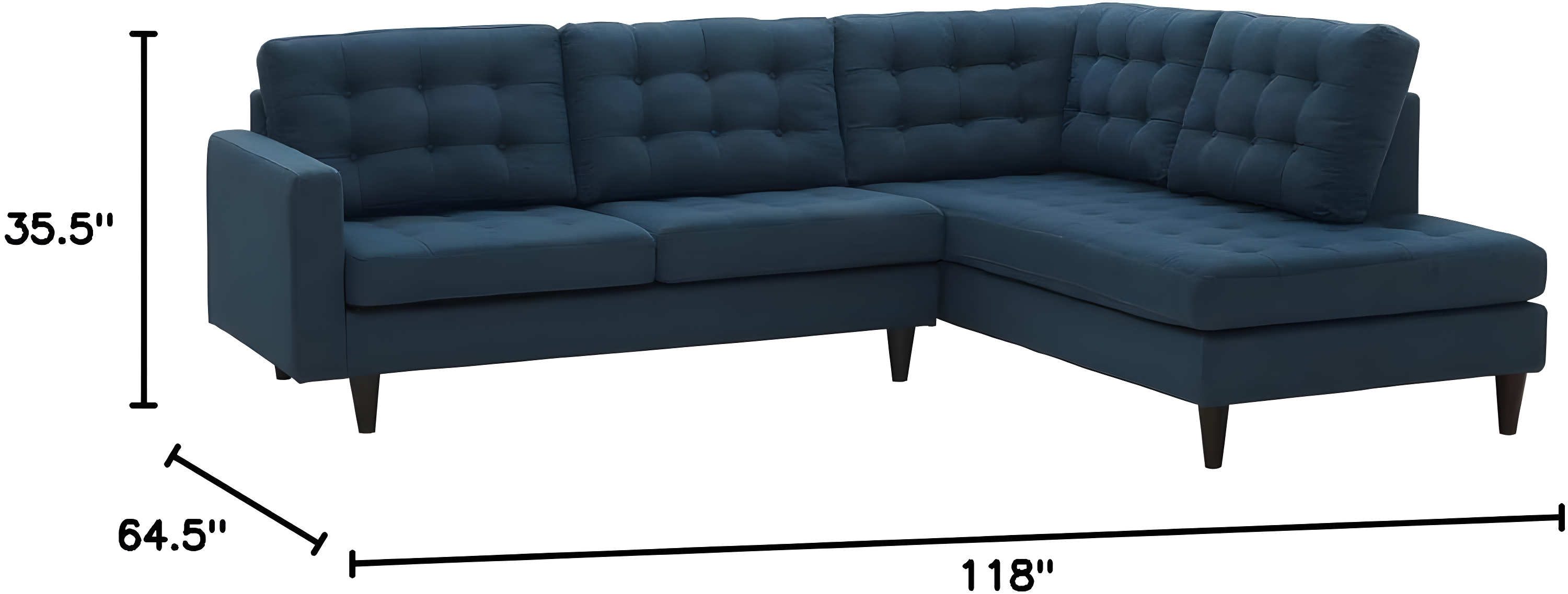 Modway Empress 2 Piece Upholstered Fabric Sectional