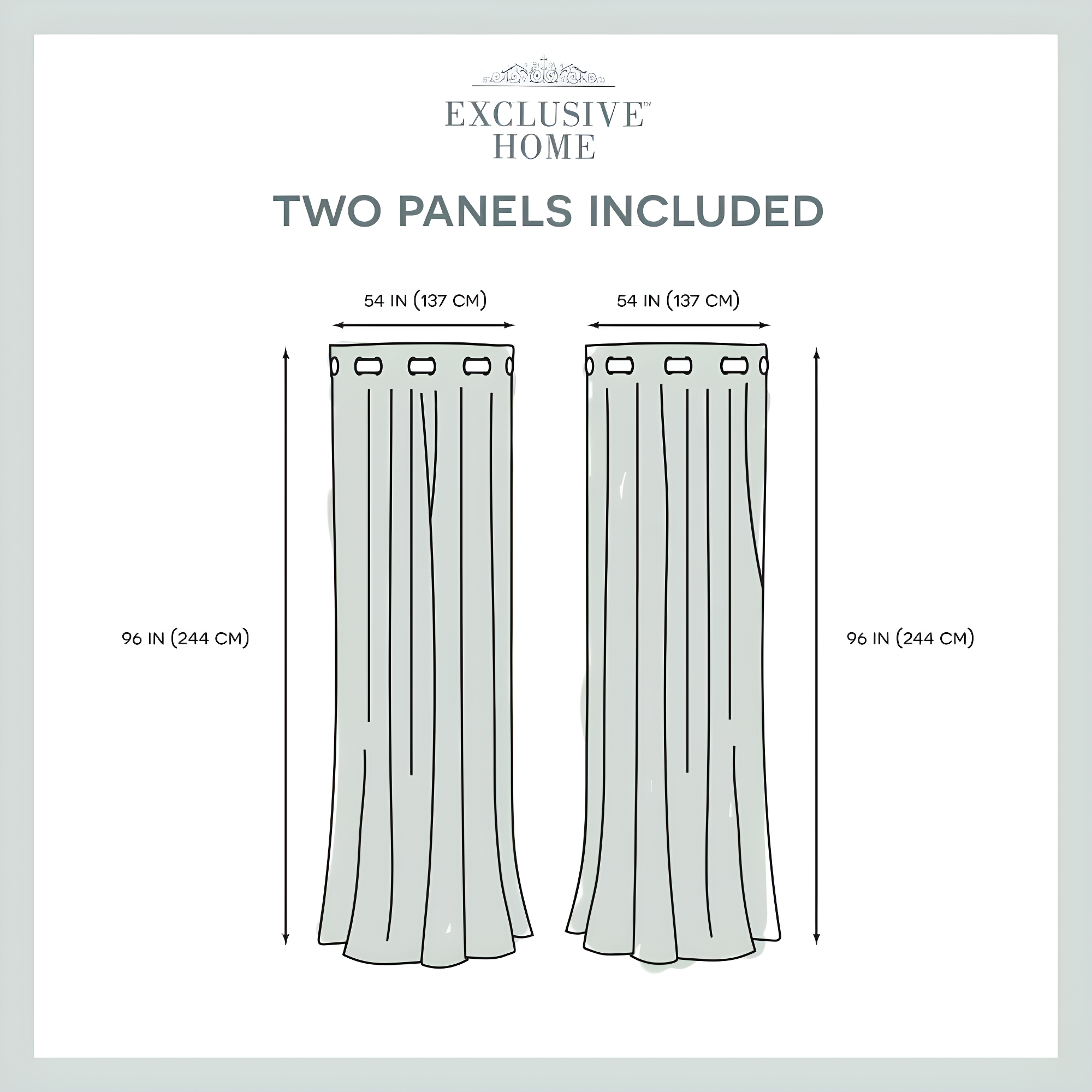 Set of 2 96"x54" Rio Sheer Window Curtain Panel White - Exclusive Home: Geometric Grommet Top, Indoor Use, OEKO-TEX Certified