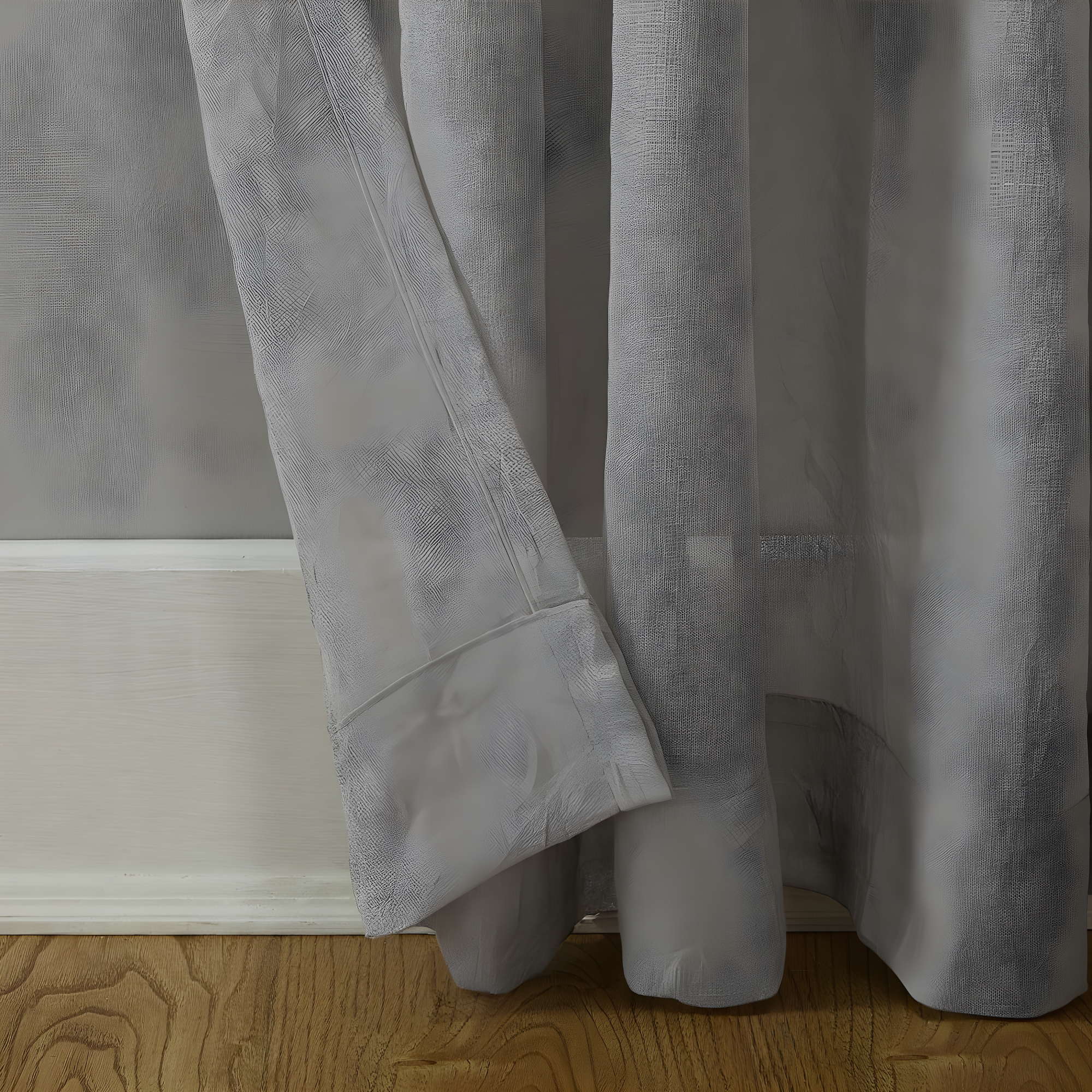50"x84" No. 918 Sheer Avril Crushed Texture Rod Pocket Curtain Panel Gray: Light Filtering, Machine Washable, Polyester