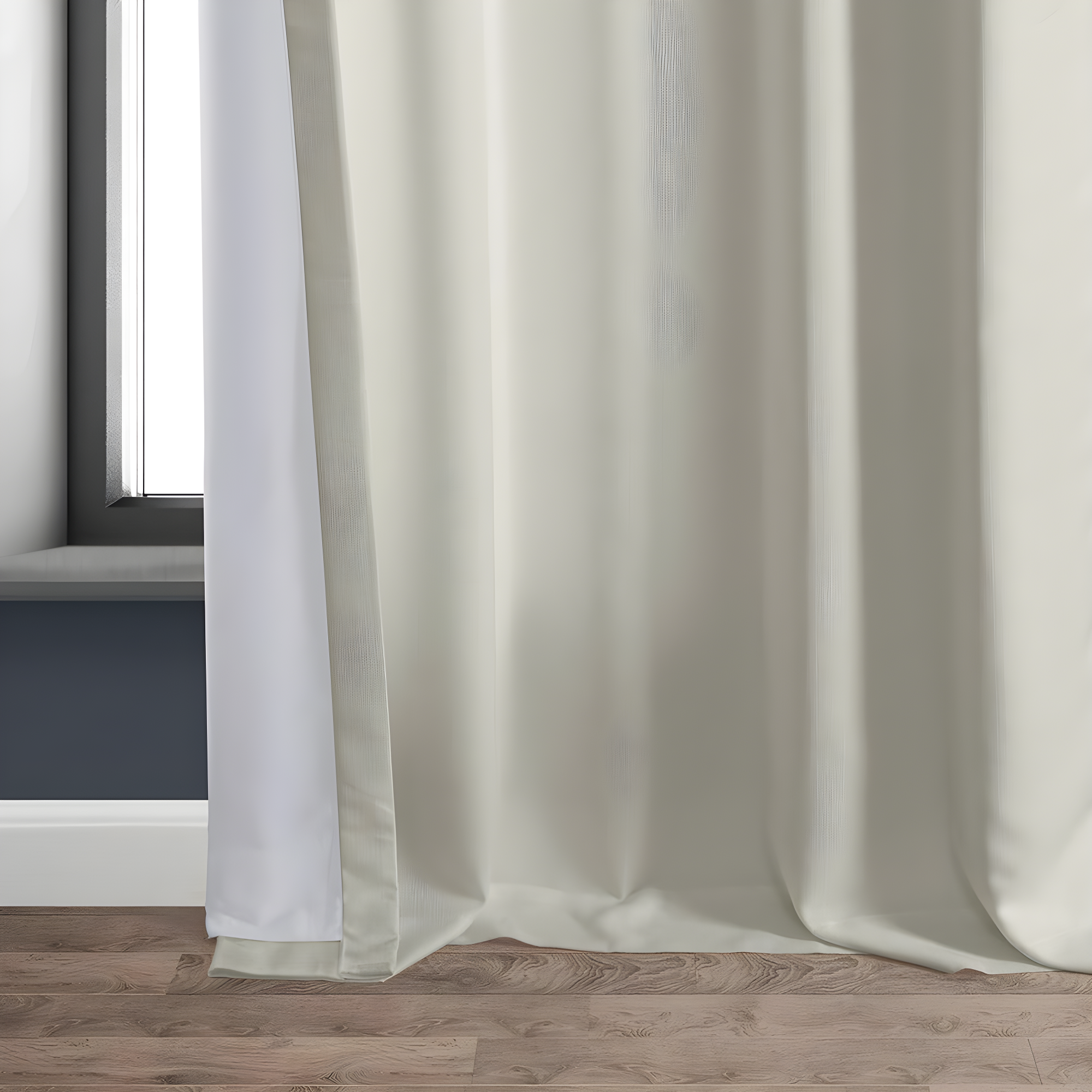 HPD Half Price Drapes Magnolia Off White Italian Faux Linen Room Darkening Curtains with Rod Pocket - 1 Panel - Window Curtains for Living Room & Curtains for Bedroom, 50W X 84L