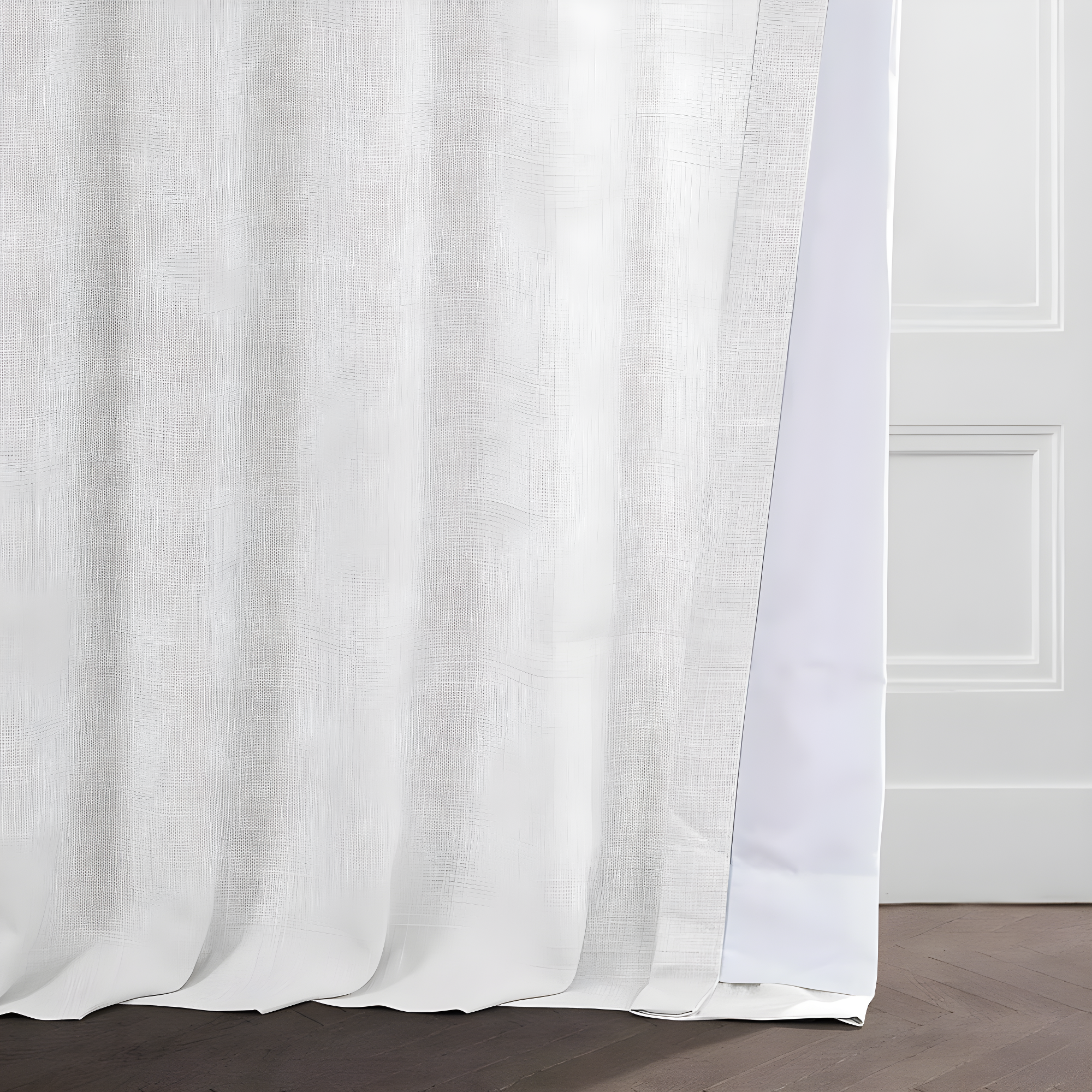 HPD Half Price Drapes Magnolia Off White Italian Faux Linen Room Darkening Curtains with Rod Pocket - 1 Panel - Window Curtains for Living Room & Curtains for Bedroom, 50W X 84L