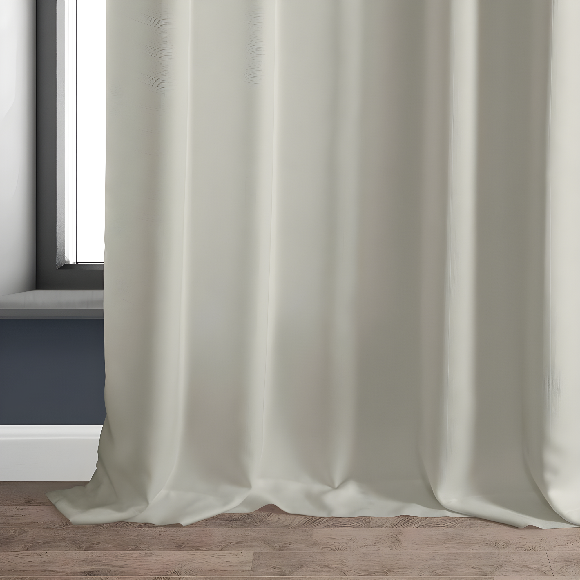 HPD Half Price Drapes Magnolia Off White Italian Faux Linen Room Darkening Curtains with Rod Pocket - 1 Panel - Window Curtains for Living Room & Curtains for Bedroom, 50W X 84L