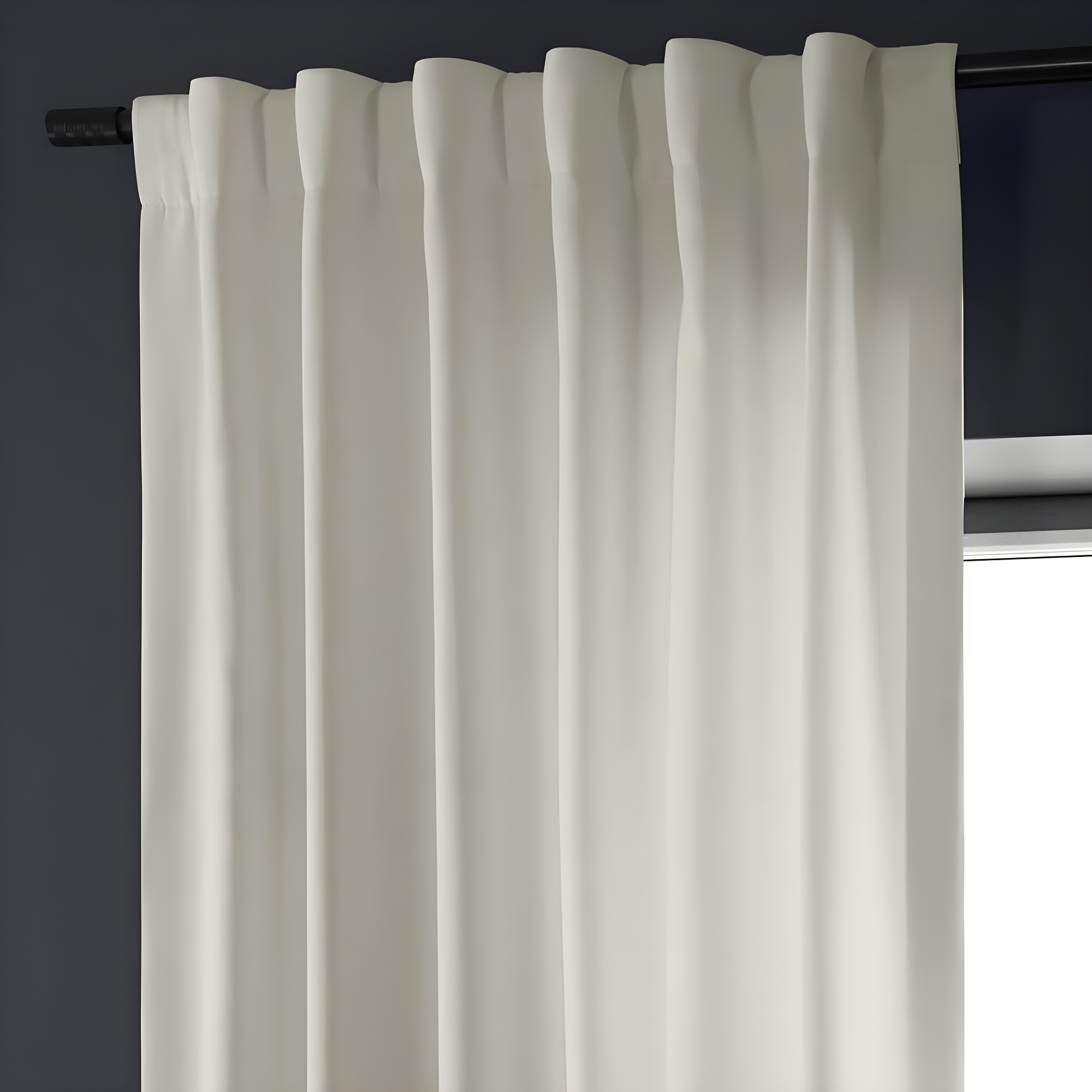HPD Half Price Drapes Magnolia Off White Italian Faux Linen Room Darkening Curtains with Rod Pocket - 1 Panel - Window Curtains for Living Room & Curtains for Bedroom, 50W X 84L