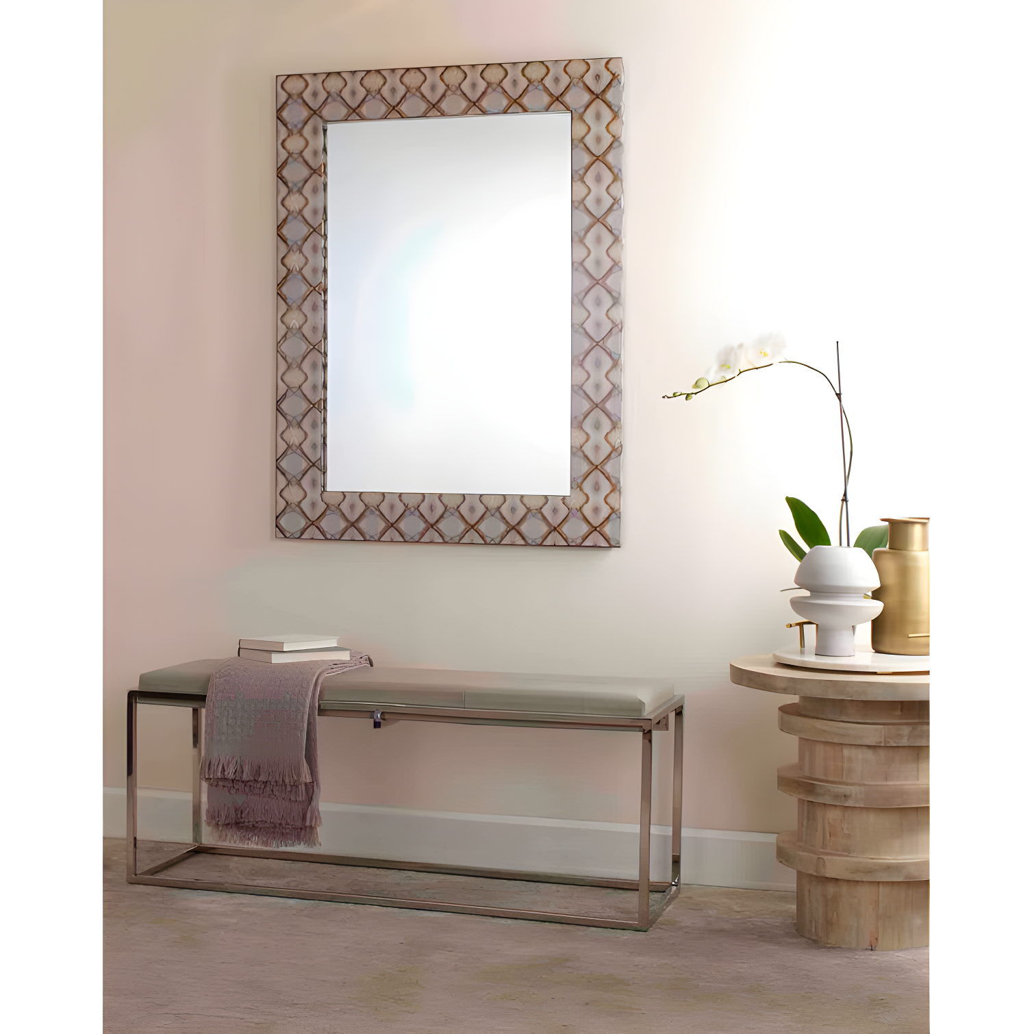 Shelby Genuine Leather Upholstered Bench