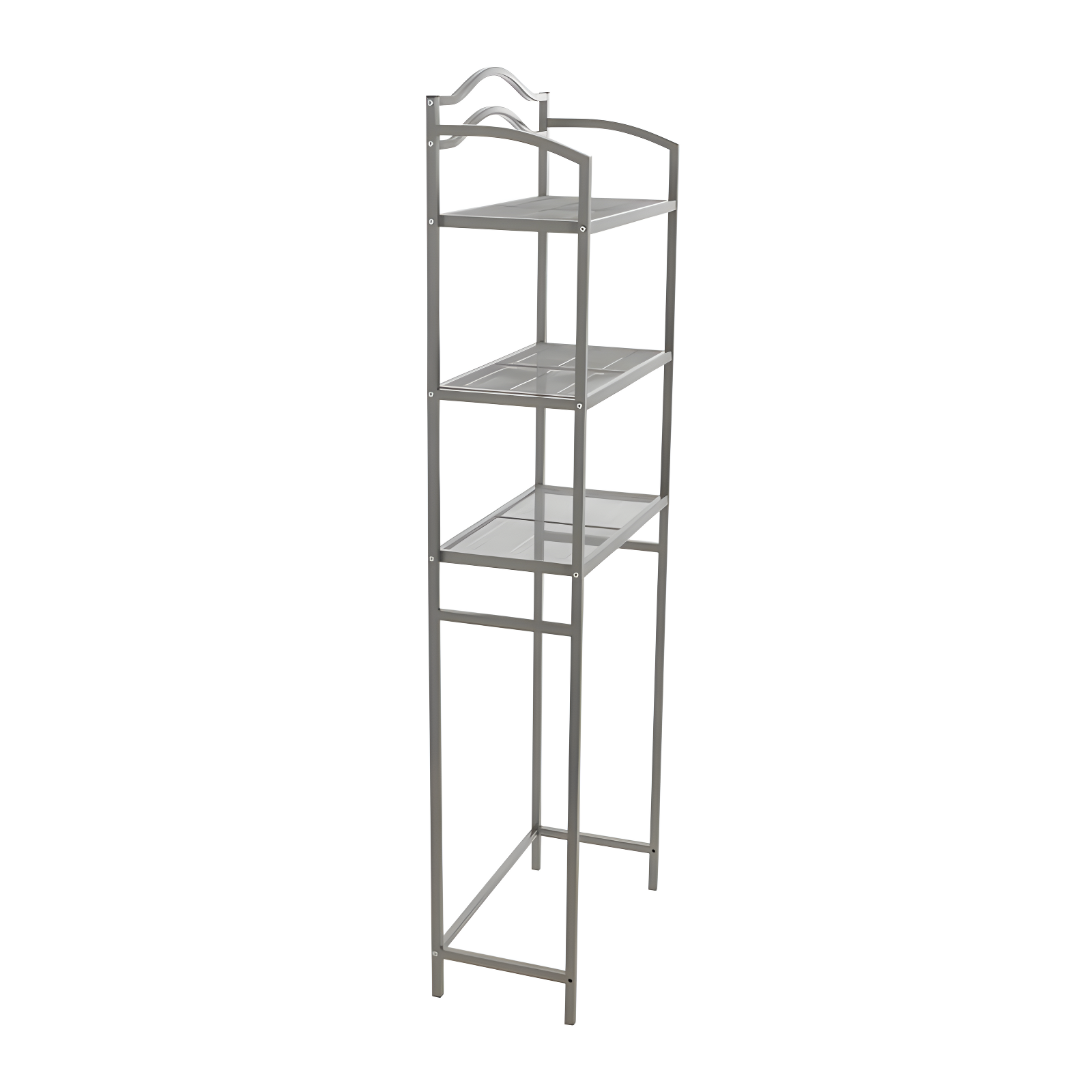 3-Tier Metal Over the Toilet Bathroom Storage Shelf, Silver