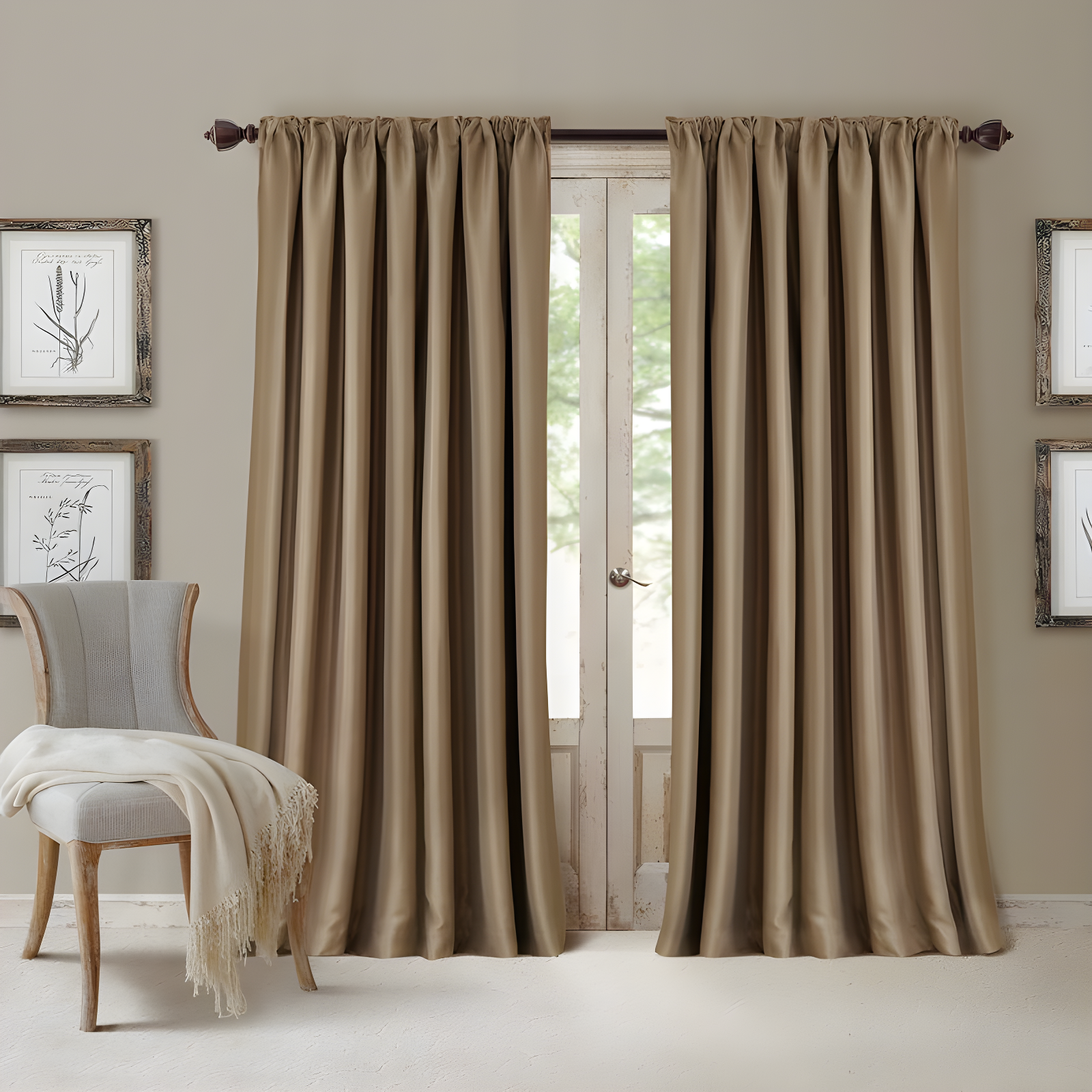 All Seasons Single Blackout Window Curtain Panel - 52" x 95" - Antique Gold - Elrene Home Fashions