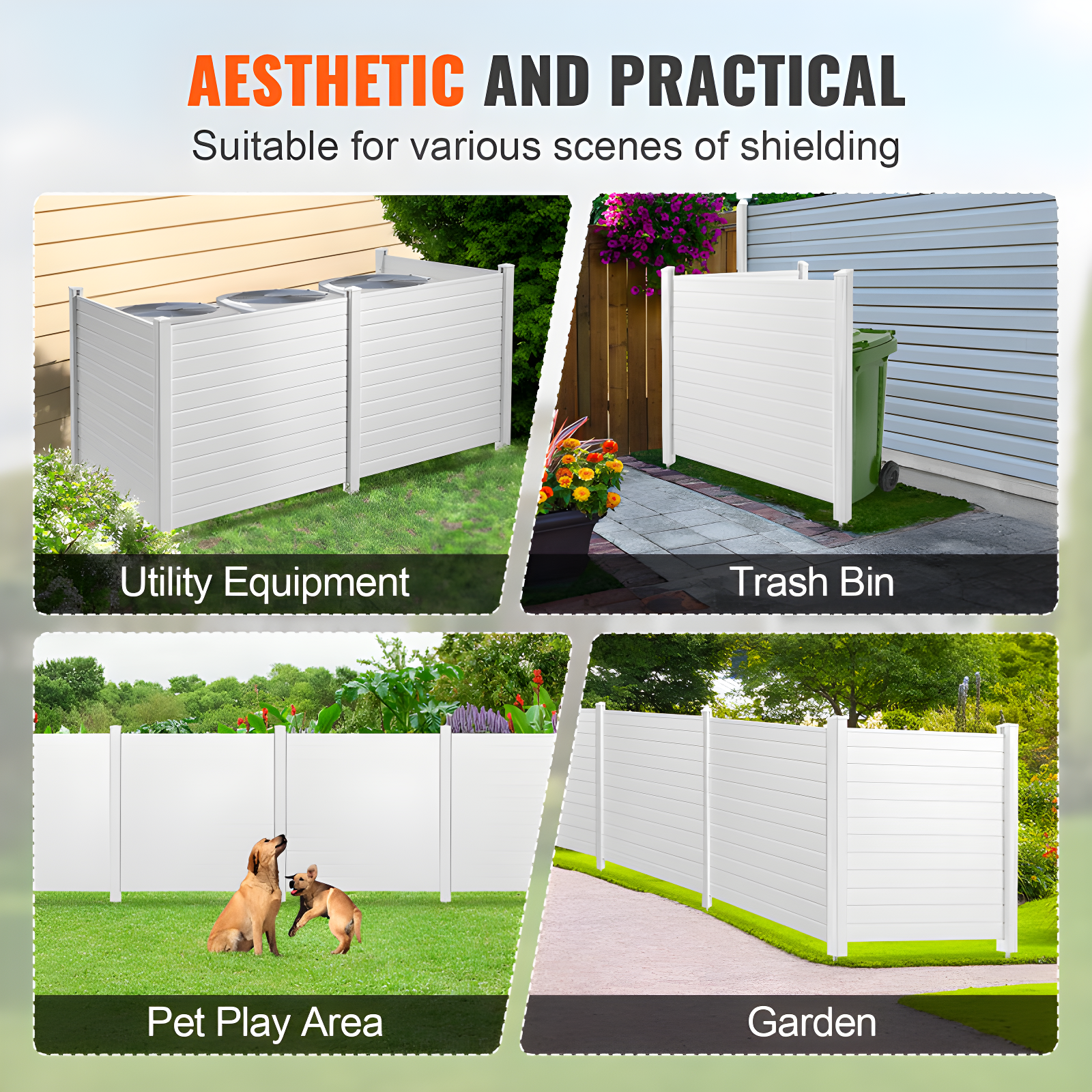 VEVOR 4 ft. H x 4 ft. W Outdoor Privacy Screens 4 Panels
