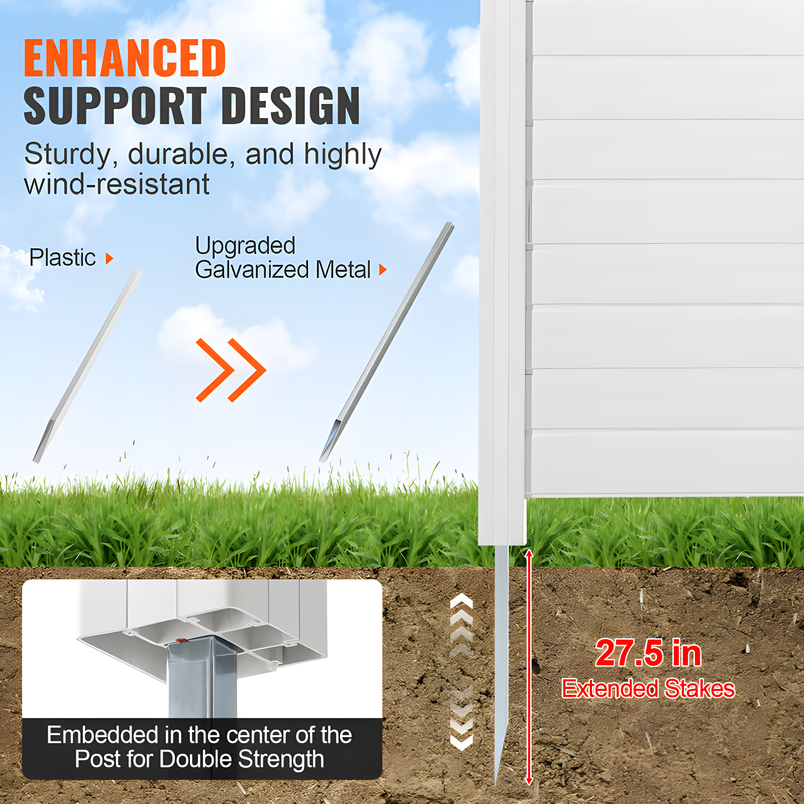 VEVOR 4 ft. H x 4 ft. W Outdoor Privacy Screens 4 Panels