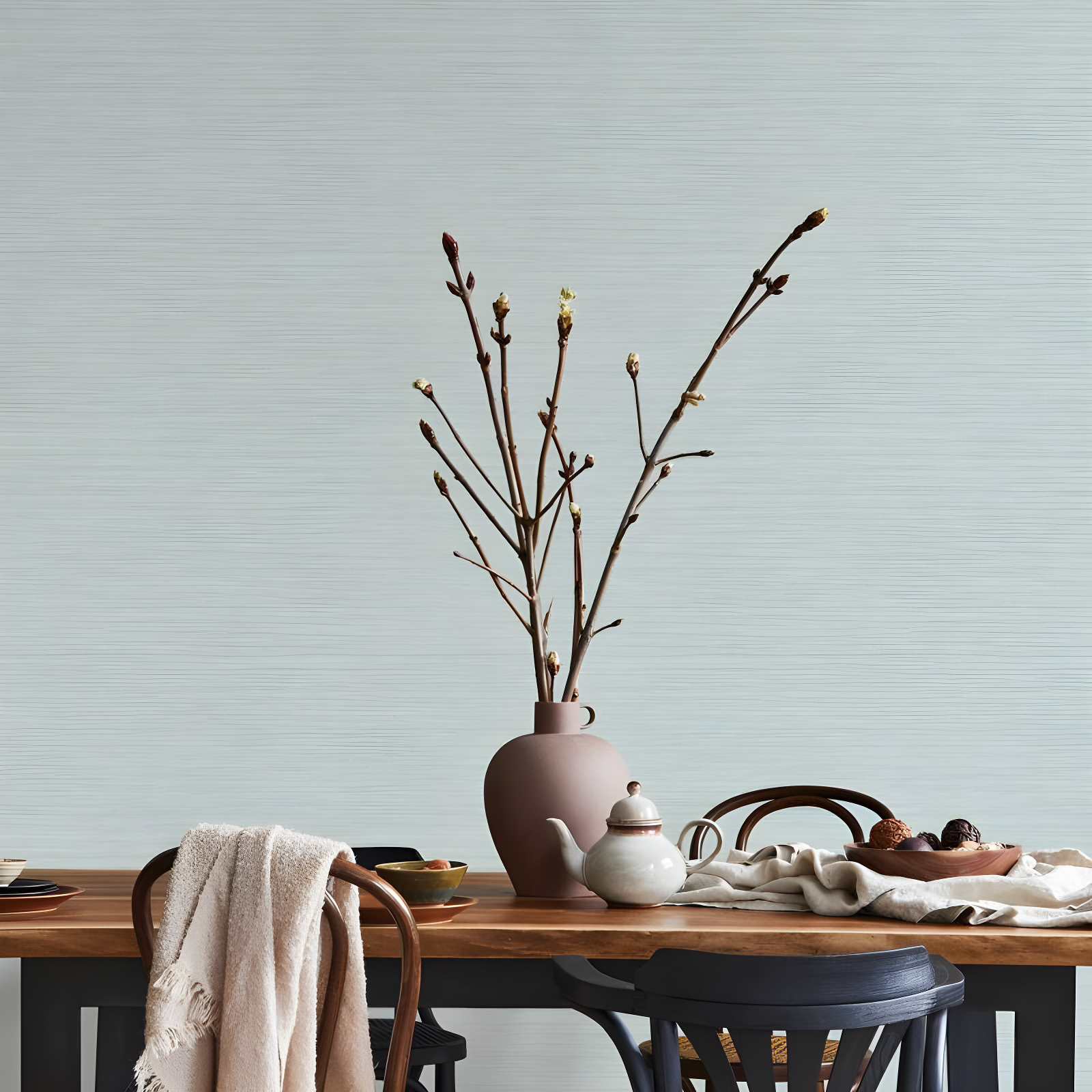 Tempaper & Co.® Faux Horizontal Grasscloth Removable Peel and Stick Wallpaper, Textured Seaglass, 28 sq. ft.: Vinyl, Prepasted
