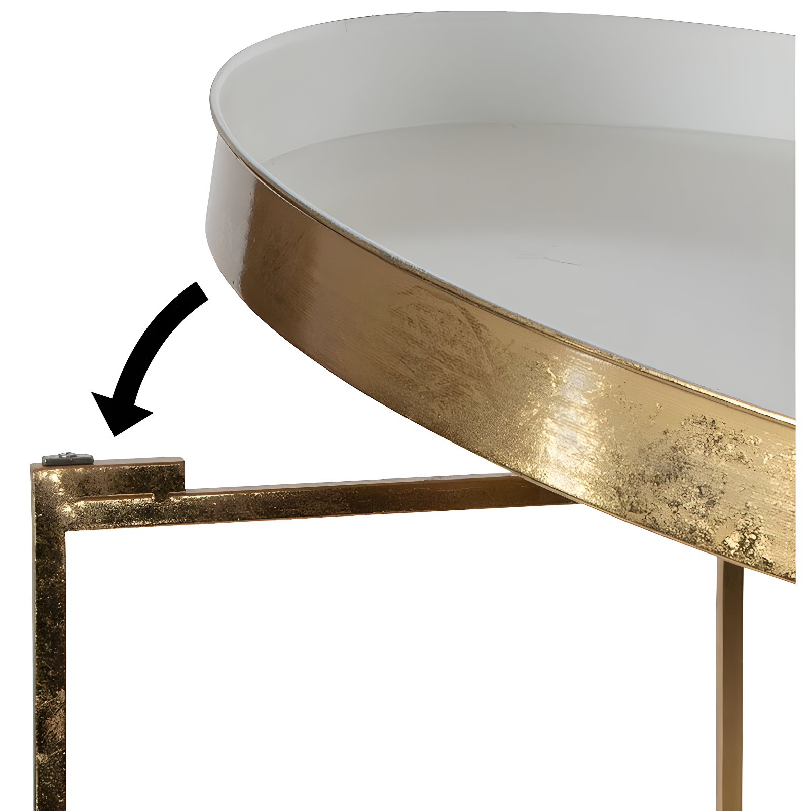 Kate and Laurel Celia Round Metal Coffee Table, 28.25x28.25x19, White and Gold