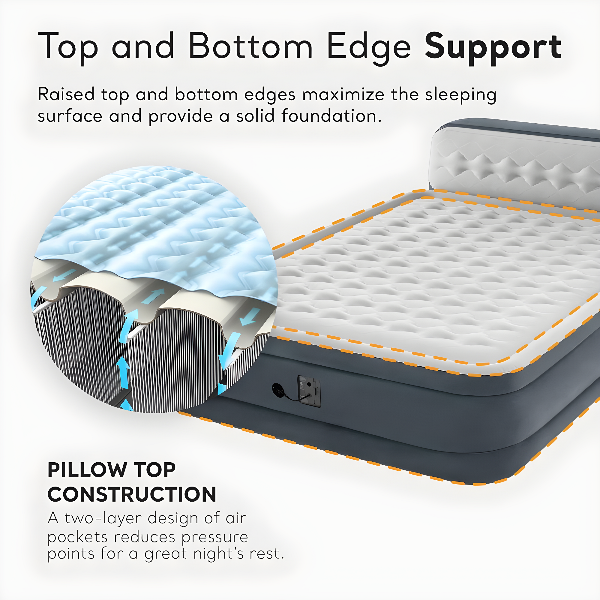 Intex Intex Dura-Beam Deluxe Ultra Plush Headboard Queen Mattress with Built-In Pump