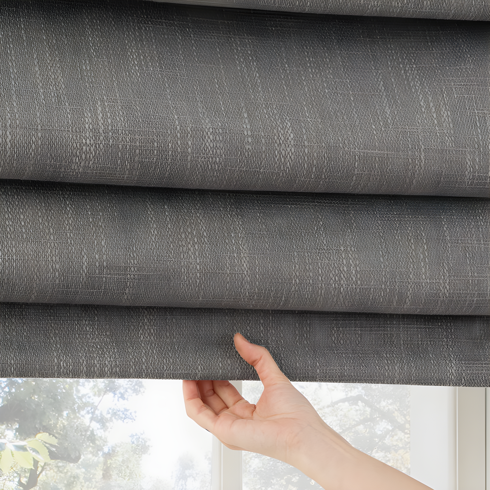 Pryer Textured 100% Blackout Cordless Roman Shade