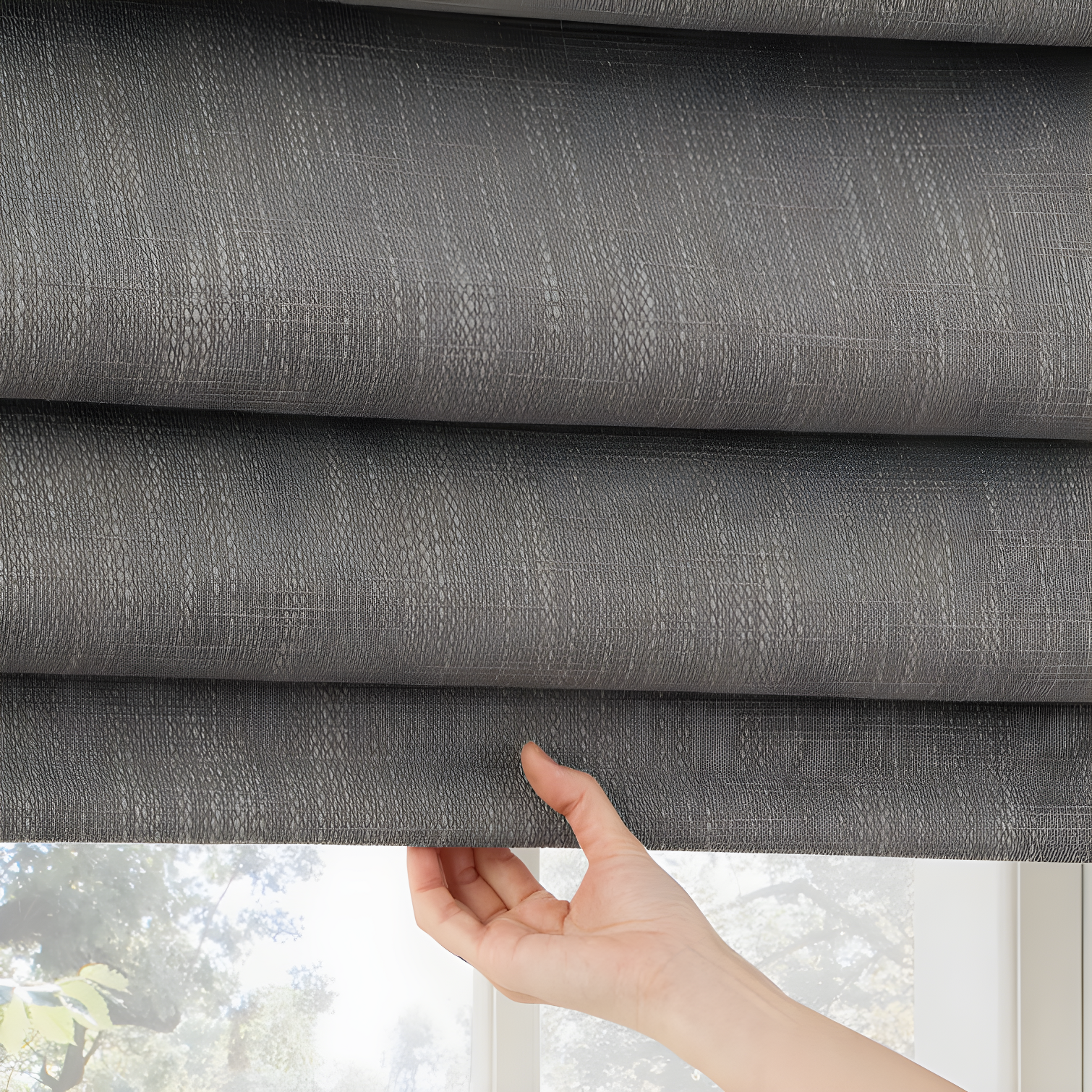 Pryer Textured 100% Blackout Cordless Roman Shade