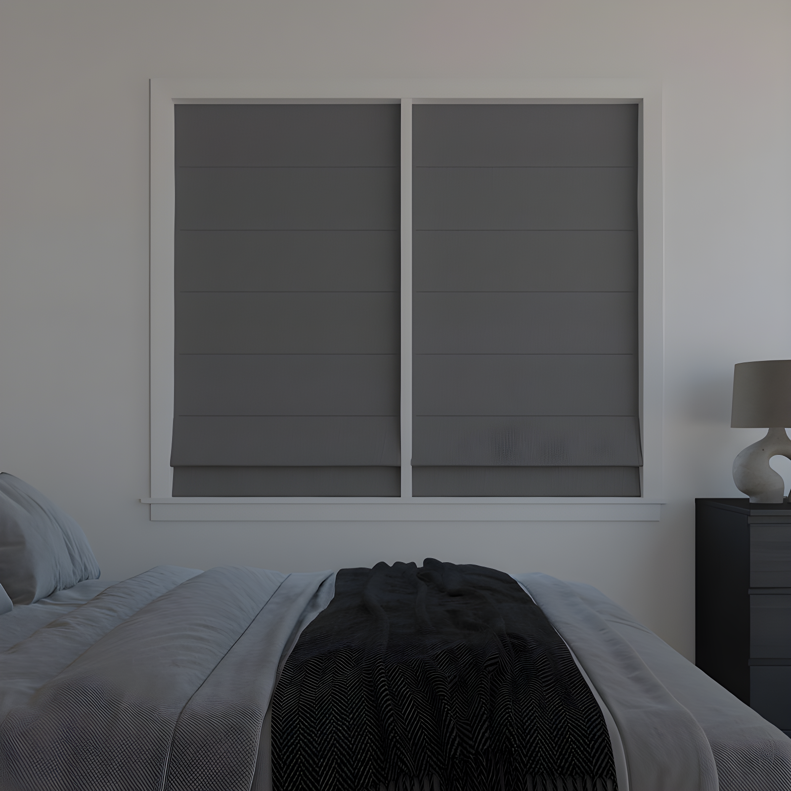 Pryer Textured 100% Blackout Cordless Roman Shade