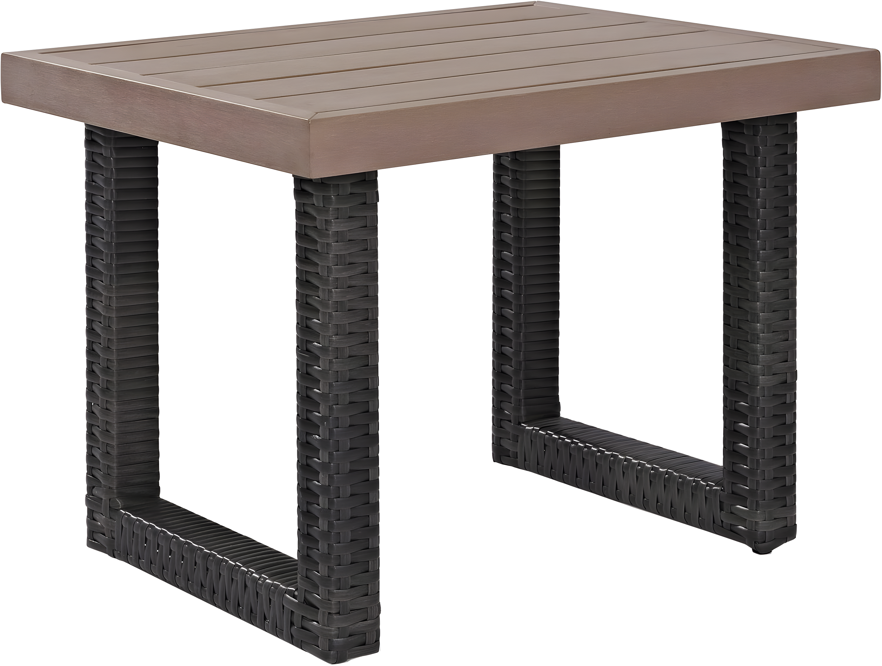 Beaufort Side Table - Crosley: Modern Wicker & Resin, UV-Resistant Patio Furniture