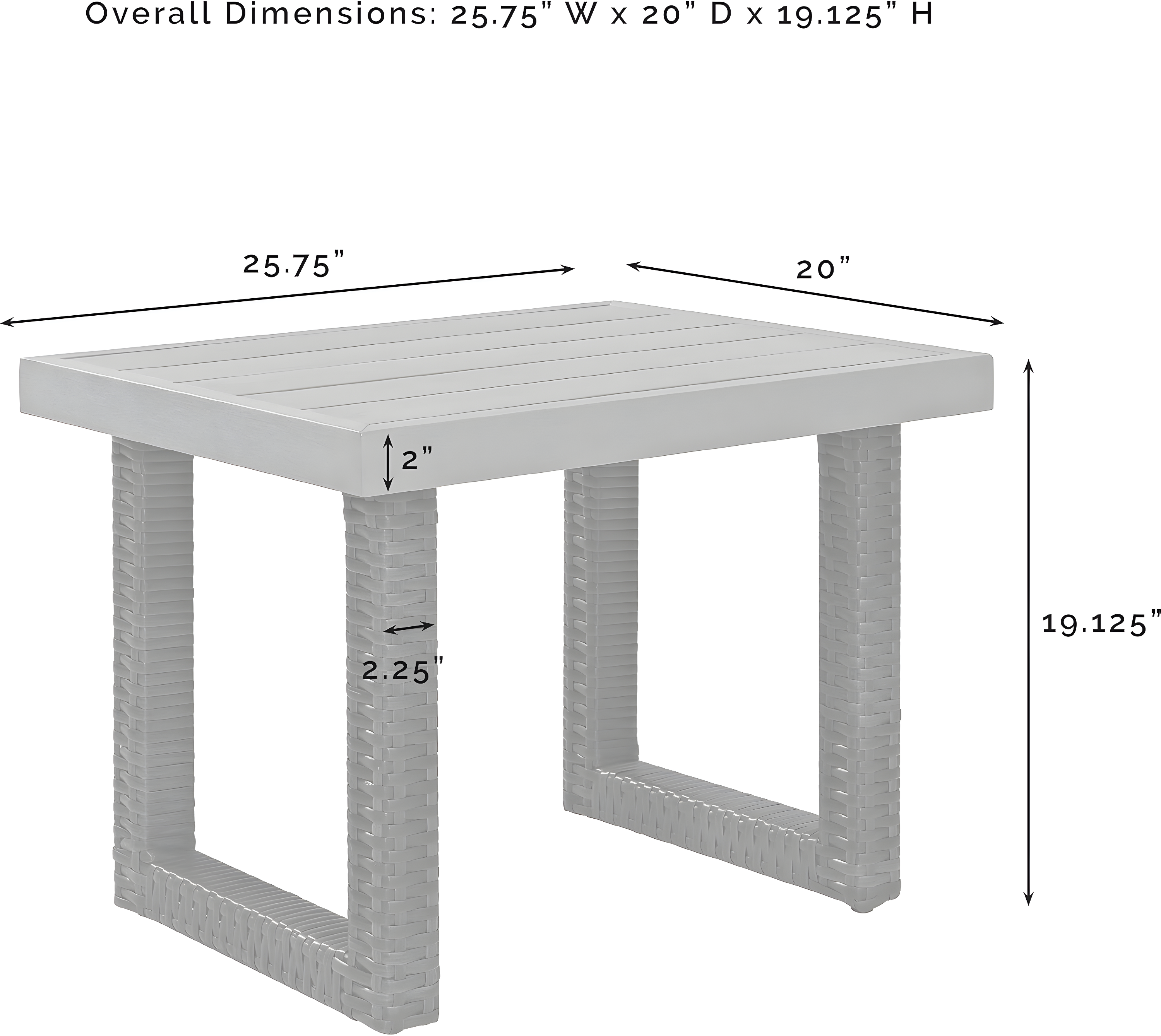 Beaufort Side Table - Crosley: Modern Wicker & Resin, UV-Resistant Patio Furniture