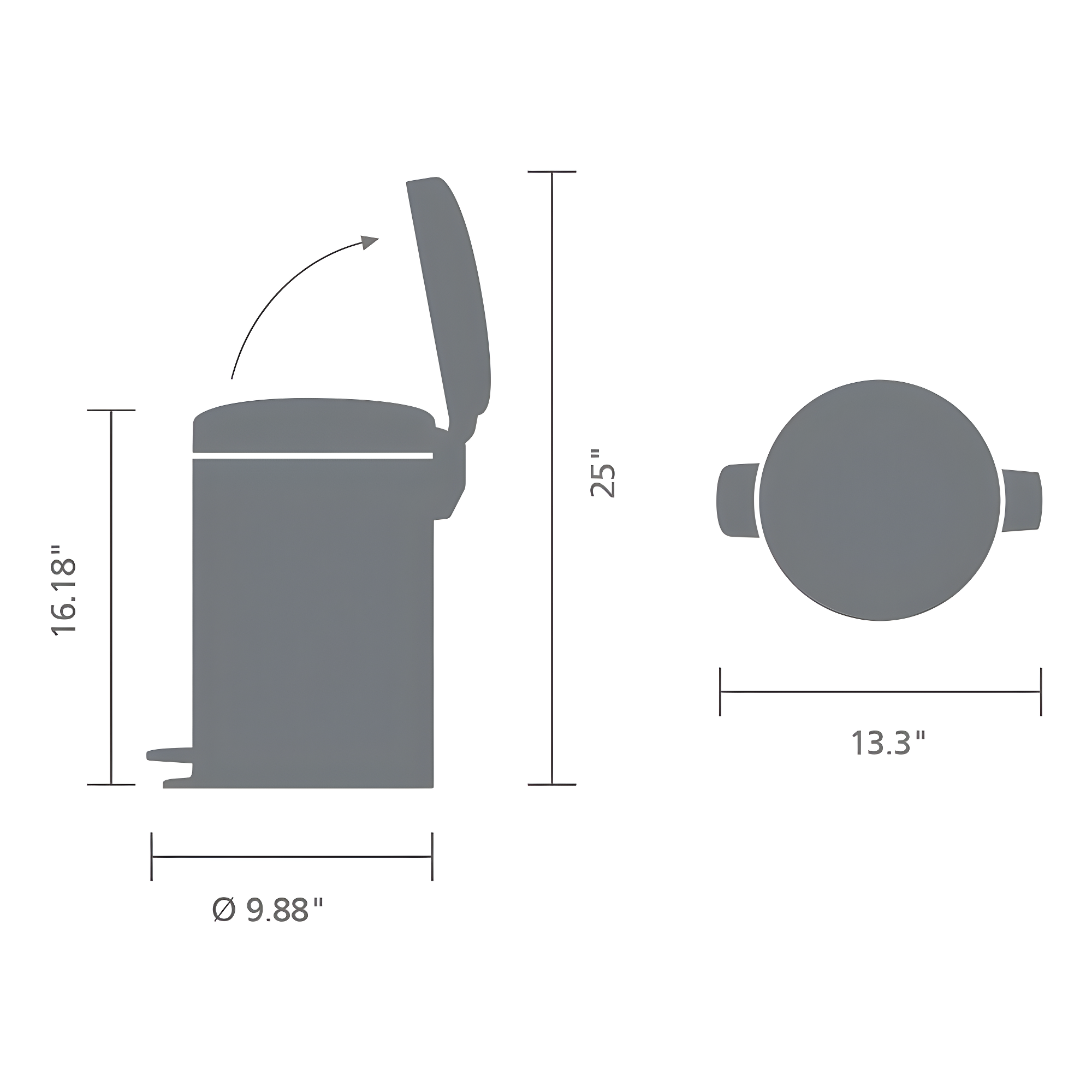 Brabantia Newicon Step On Trash Can, 3.2 Gallon (12 Liter)
