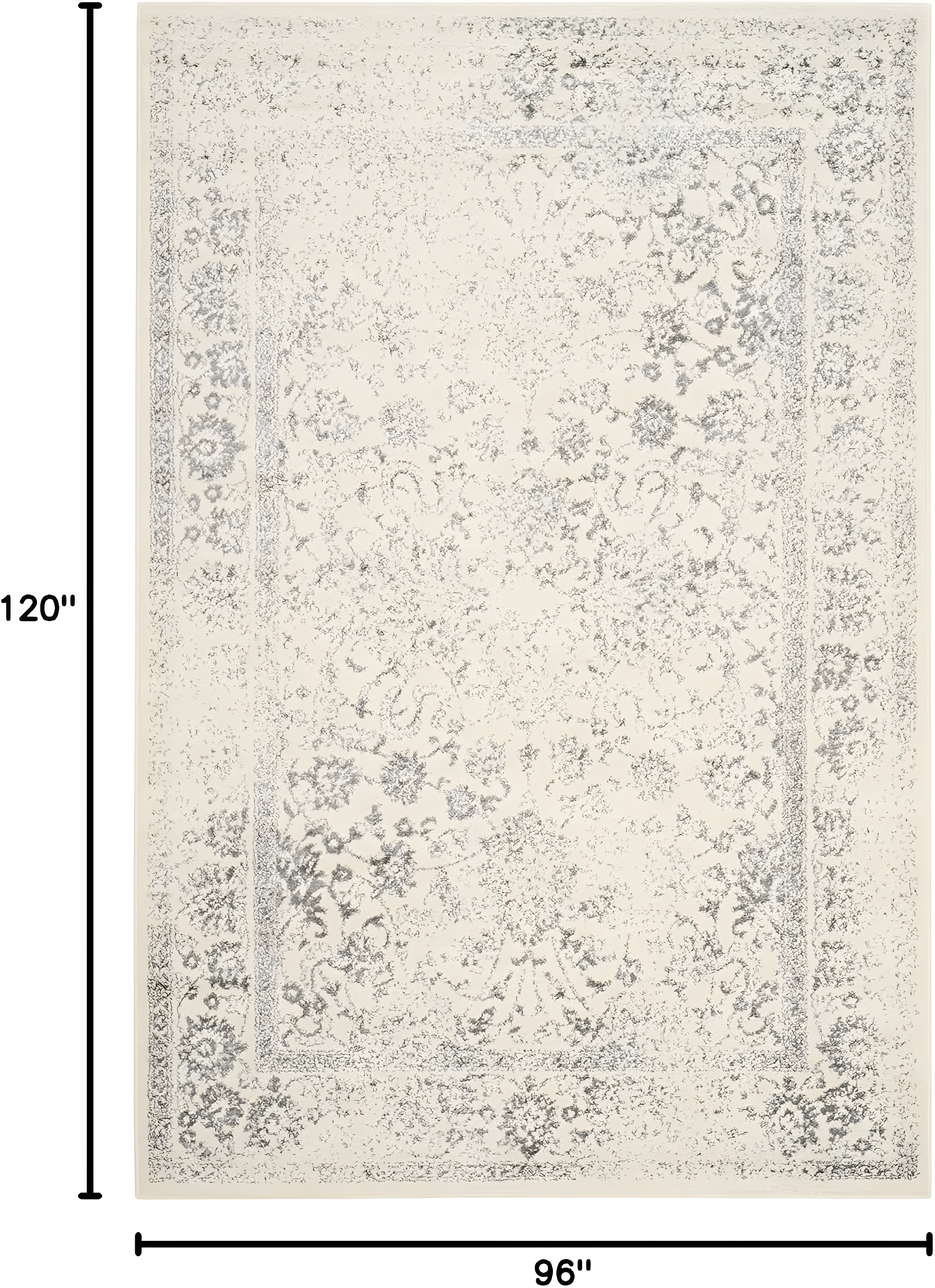 Adirondack ADR109 Machine Made Indoor Area Rug - Ivory/Silver - 8'x10' - Safavieh