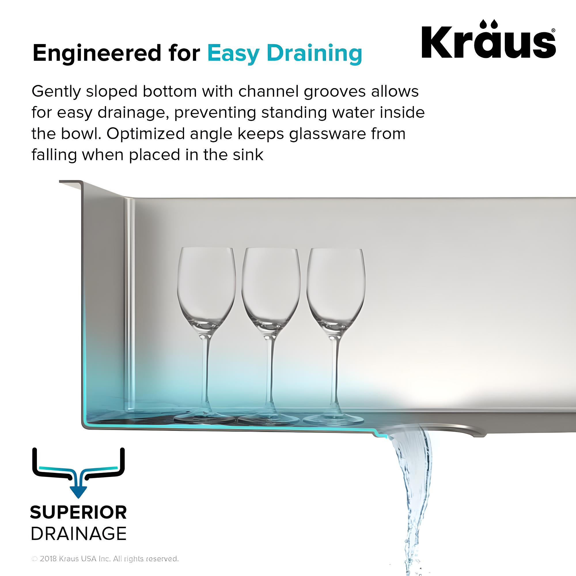 KRAUS Standart Pro Apron Front Farmhouse 16 Gauge Single Bowl Stainless Steel Kitchen Sink