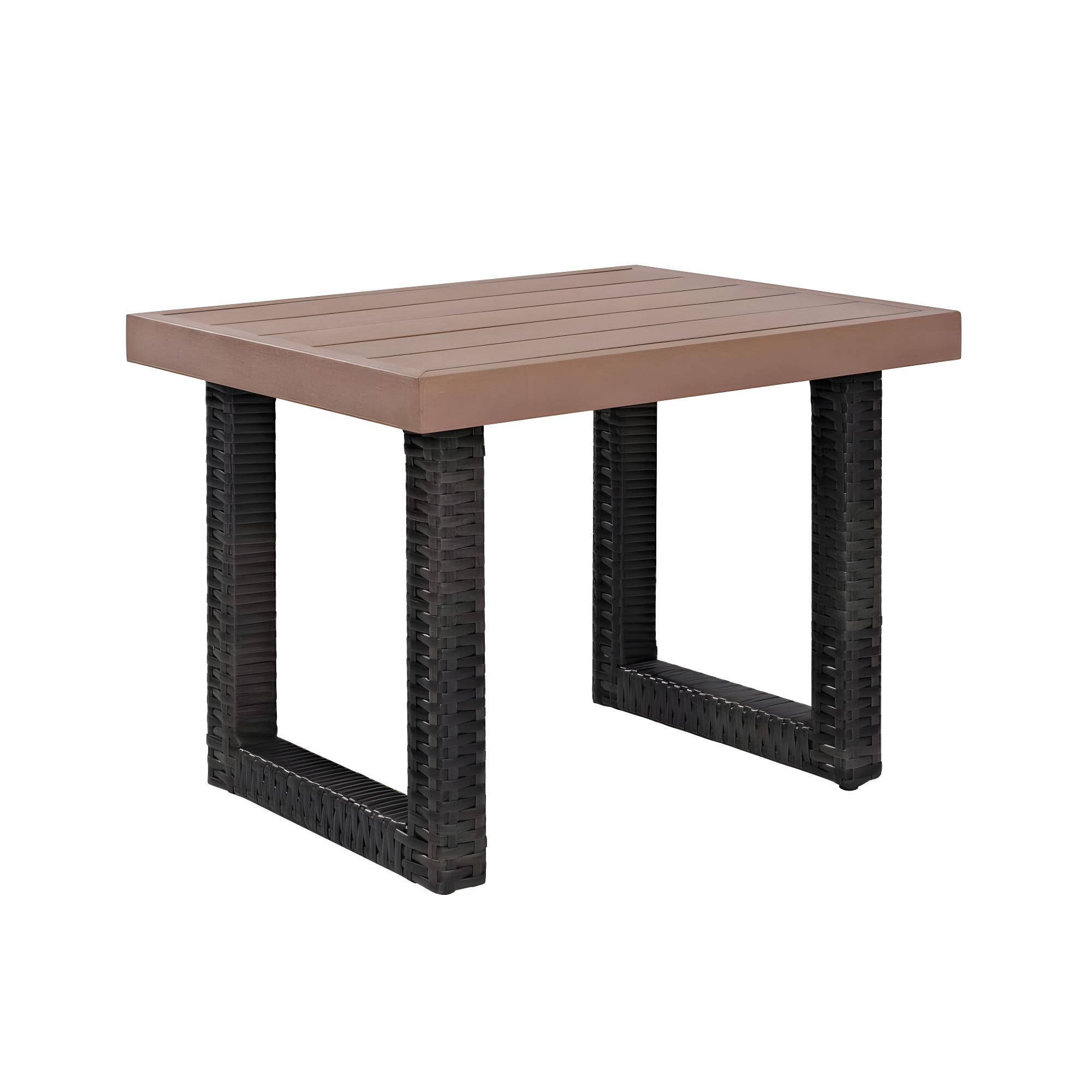 Beaufort Side Table - Crosley: Modern Wicker & Resin, UV-Resistant Patio Furniture