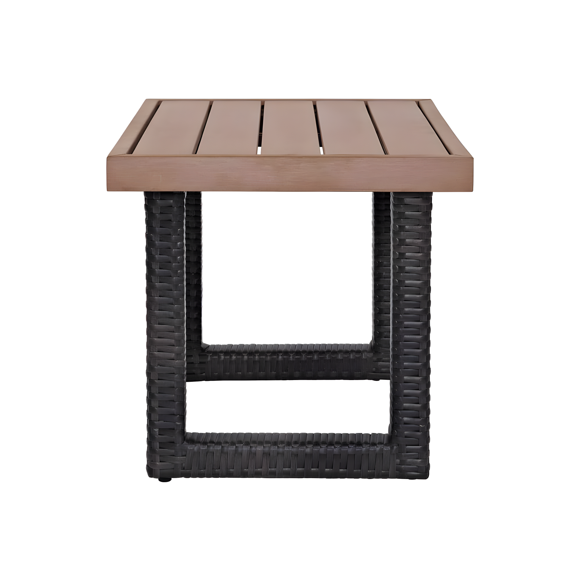 Beaufort Side Table - Crosley: Modern Wicker & Resin, UV-Resistant Patio Furniture