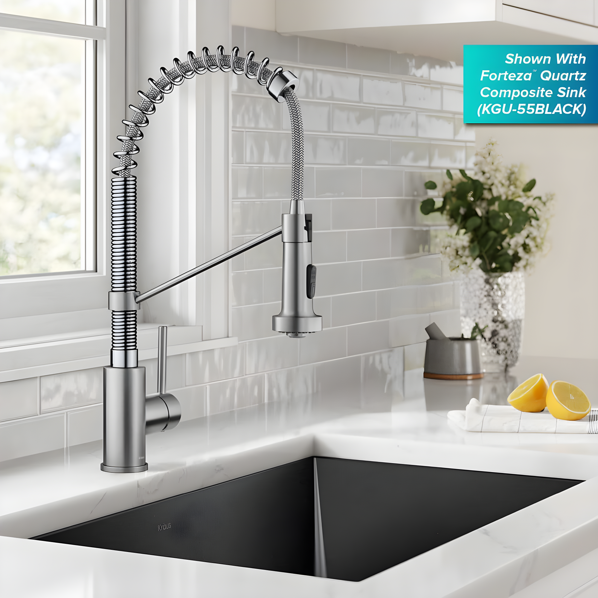 KRAUS Bolden Commercial Style 2-Function Single Handle Pull Down Kitchen Faucet