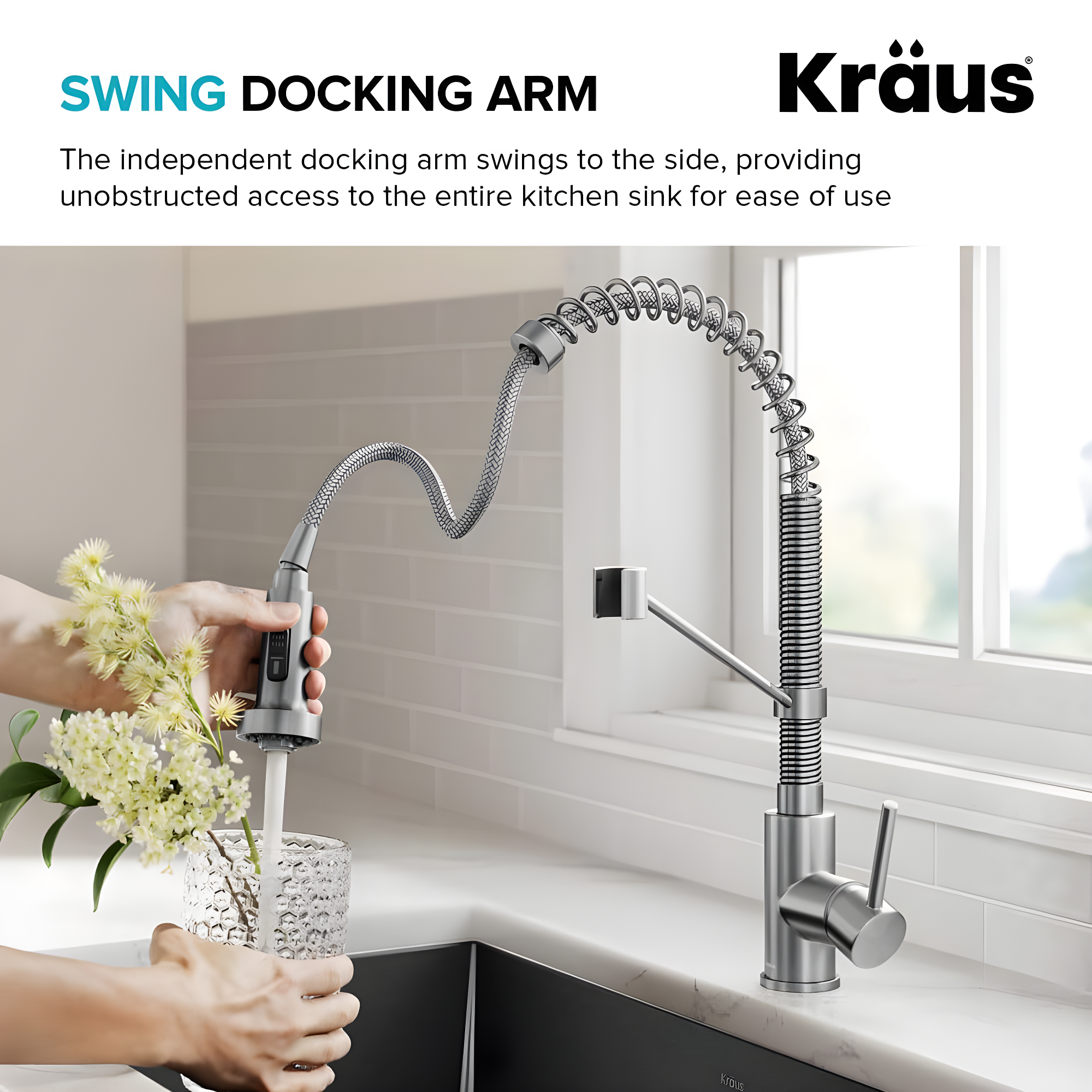 KRAUS Bolden Commercial Style 2-Function Single Handle Pull Down Kitchen Faucet