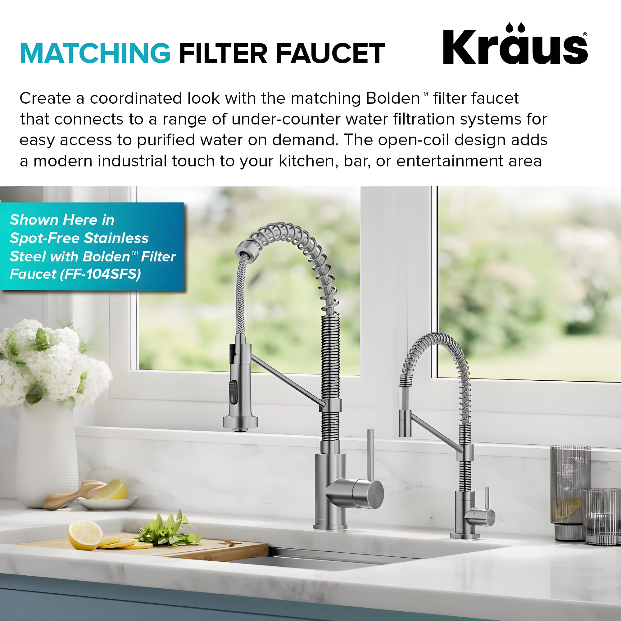 KRAUS Bolden Commercial Style 2-Function Single Handle Pull Down Kitchen Faucet