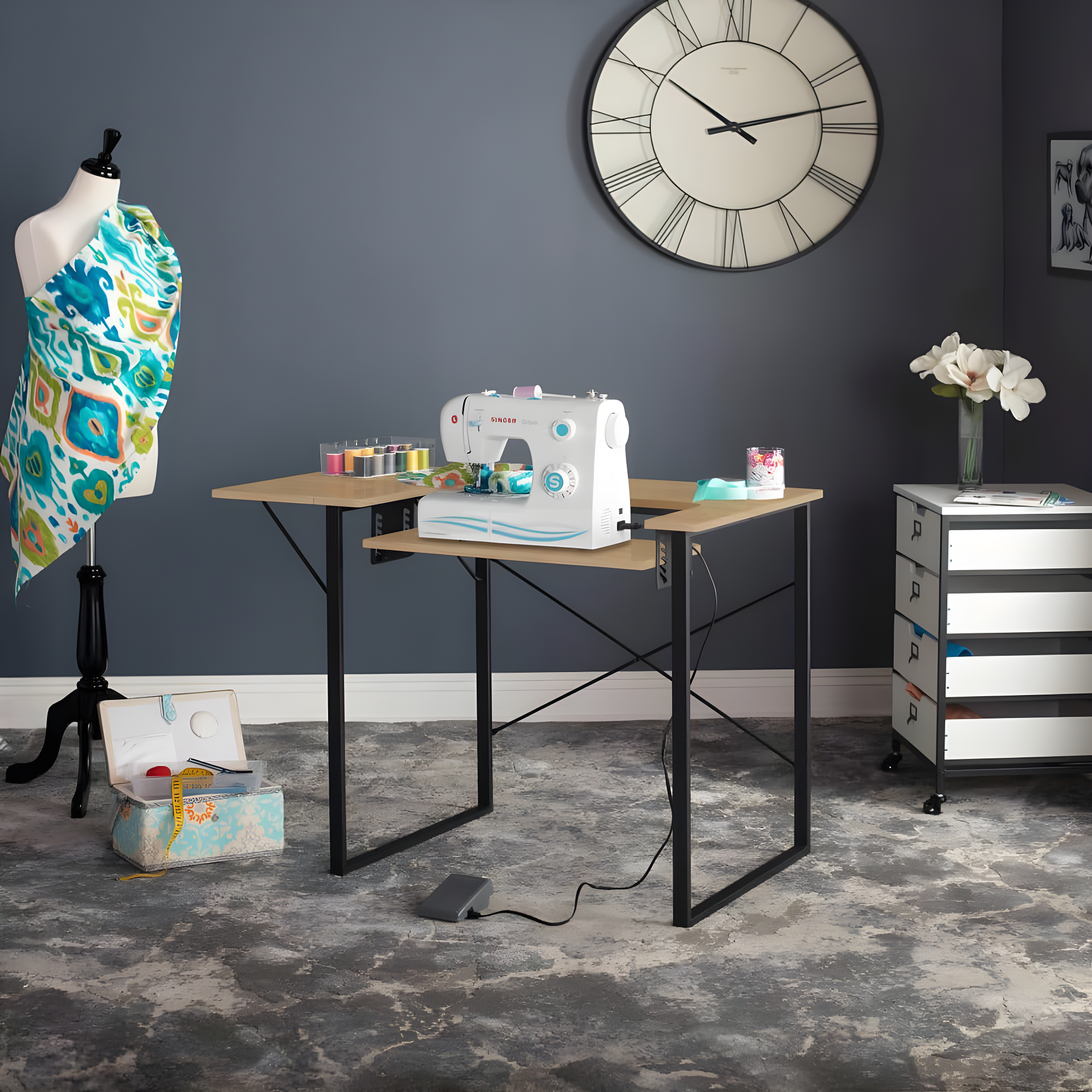41'' x 23'' Sewing Table with Sewing Machine Platform