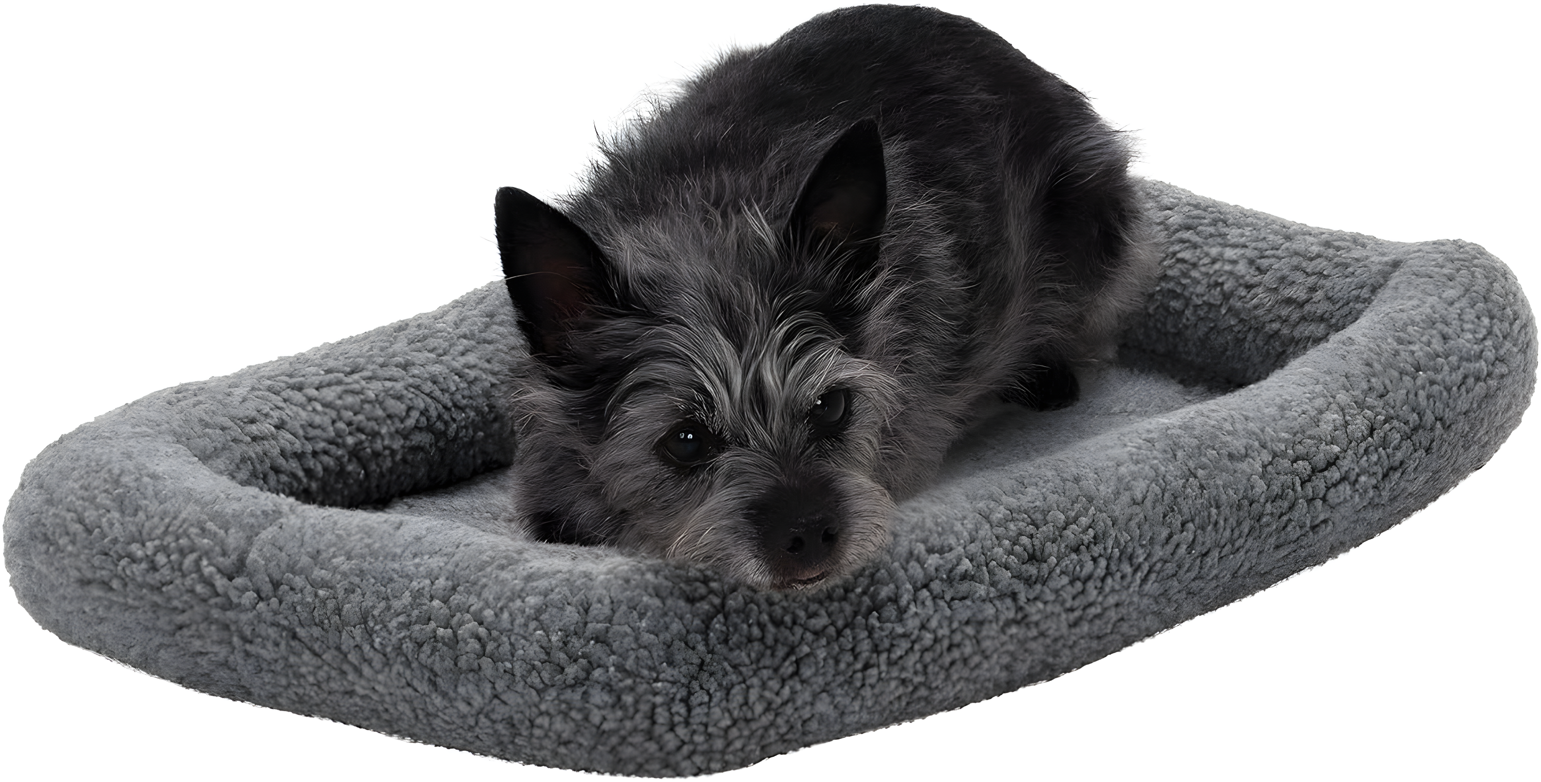 Faux Lambswool Crate Bolster Pet Bed