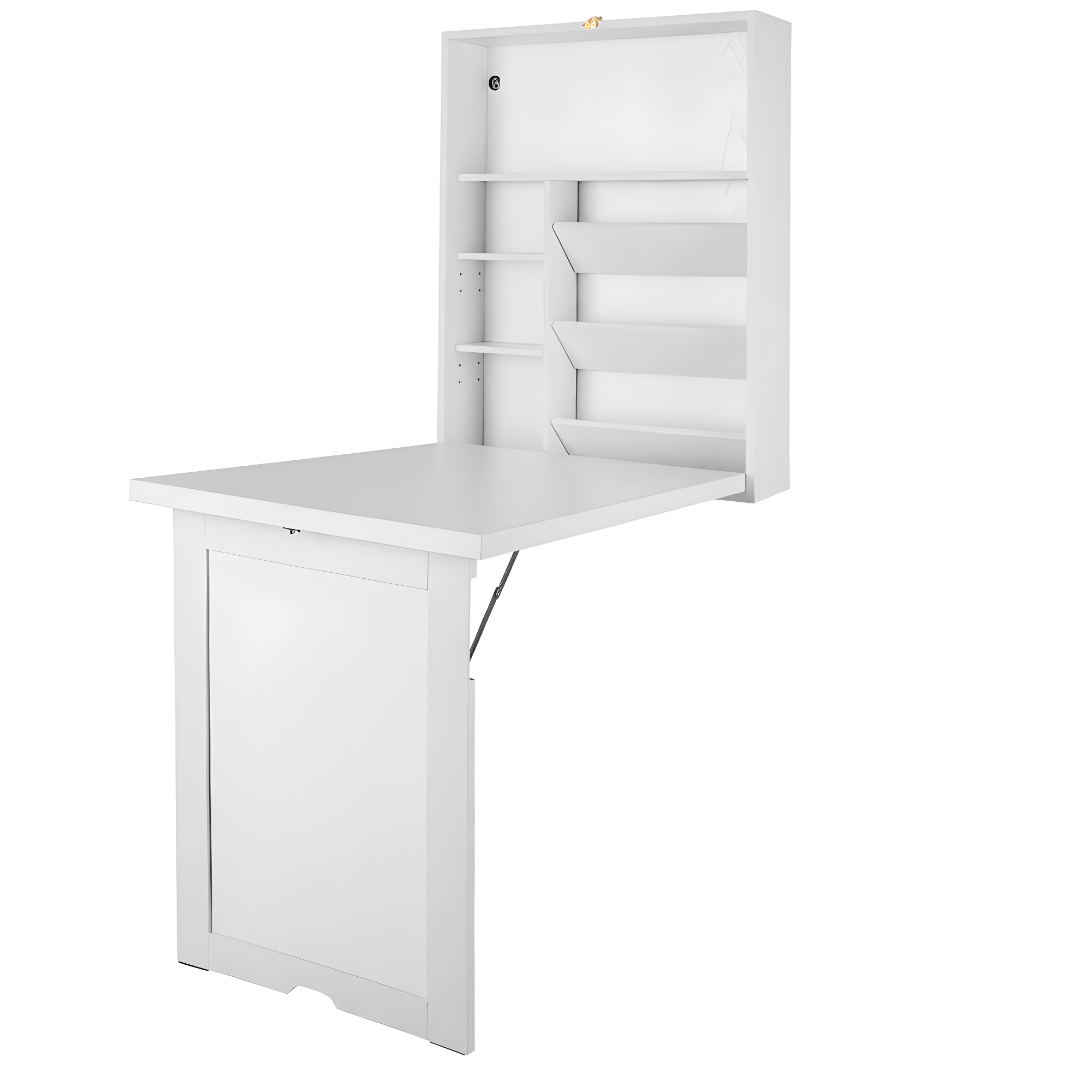 Resenkos Wall Mounted Fold-Out Convertible Floating Desk Space Saver-White