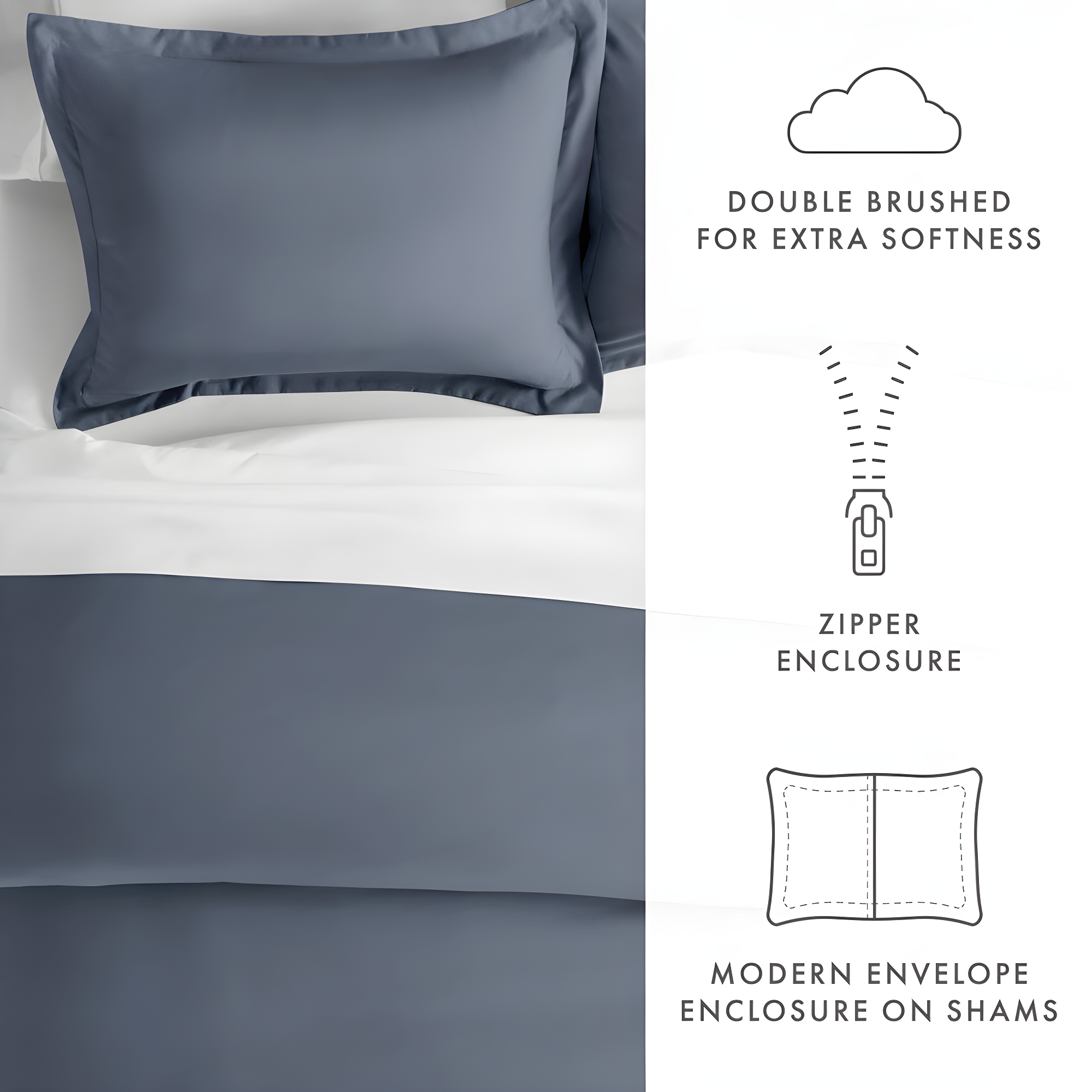 Duvet Cover Set Super Soft Microfiber Bedding in Solid Colors