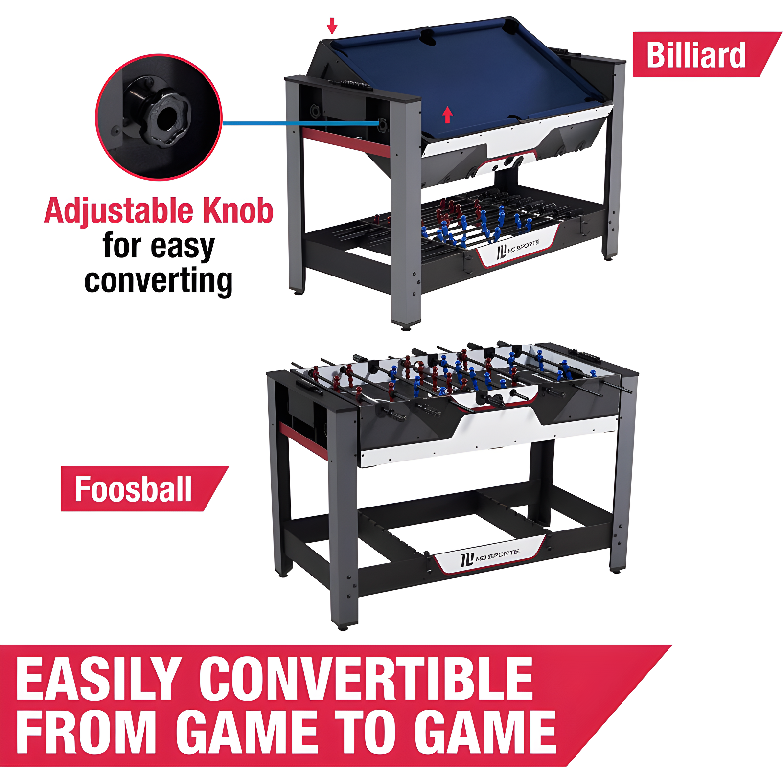 MD Sports Md Sports 48 Inch 2 In 1 Swivel Table