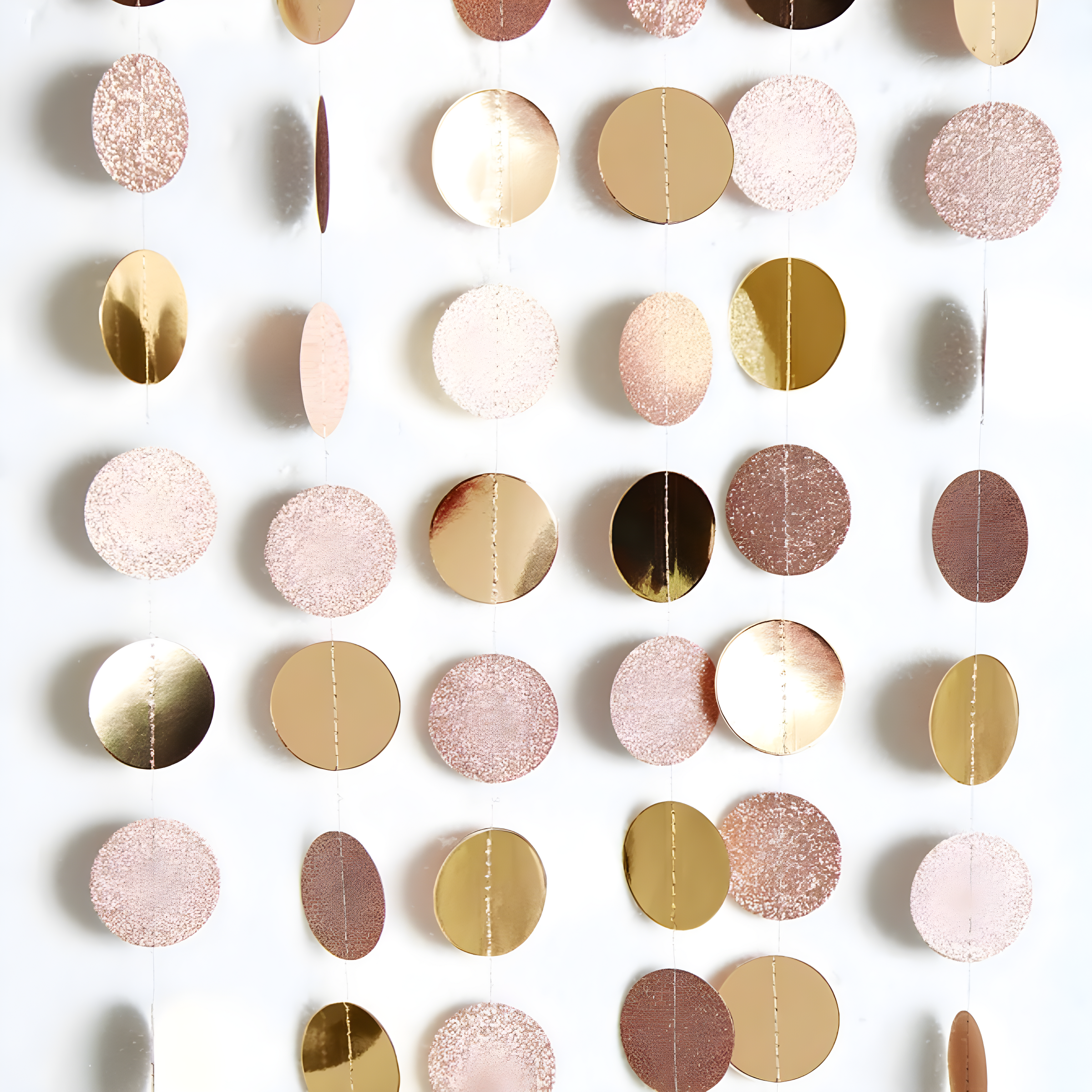 Decor365 Champagne Gold Birthday Decorations Glitter Gold Party Garland Decorations Circle Streamers Banner Backdrop Christmas New Year Eve NYE Anniversaries Bridal Graduations Parties Decor