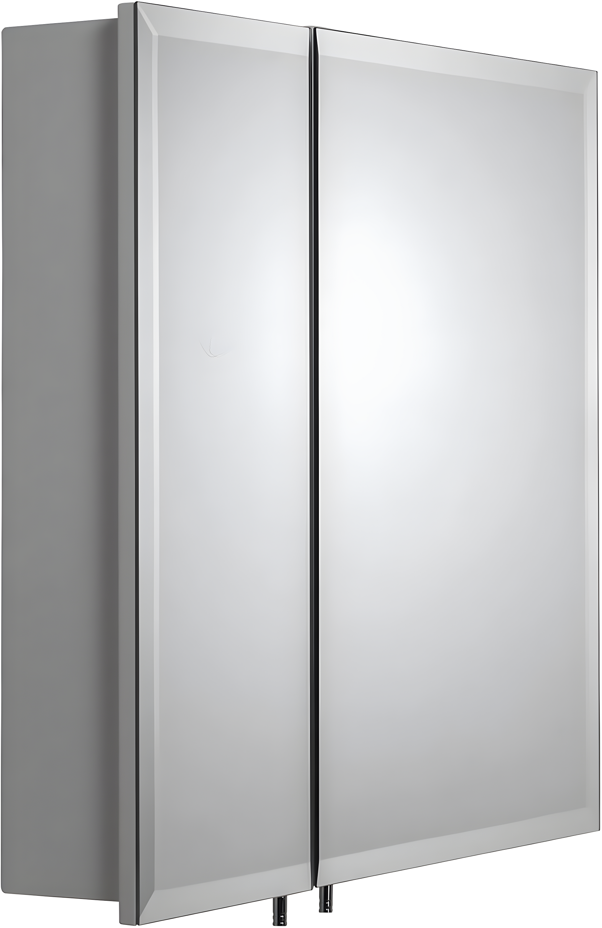 Croydex Wellington Double Door Aluminium Bathroom Medicine Cabinet in White (24x24in)