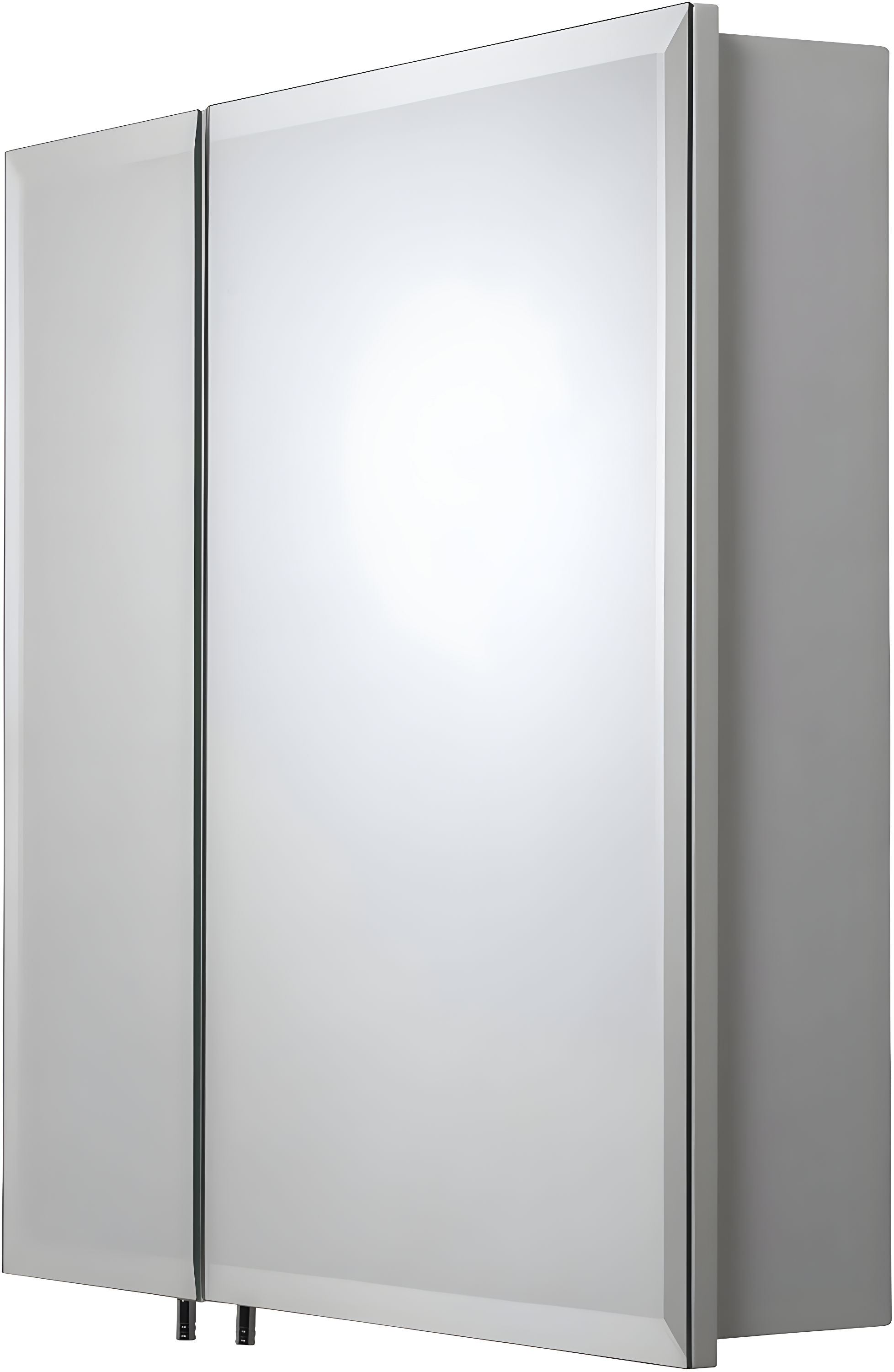 Croydex Wellington Double Door Aluminium Bathroom Medicine Cabinet in White (24x24in)
